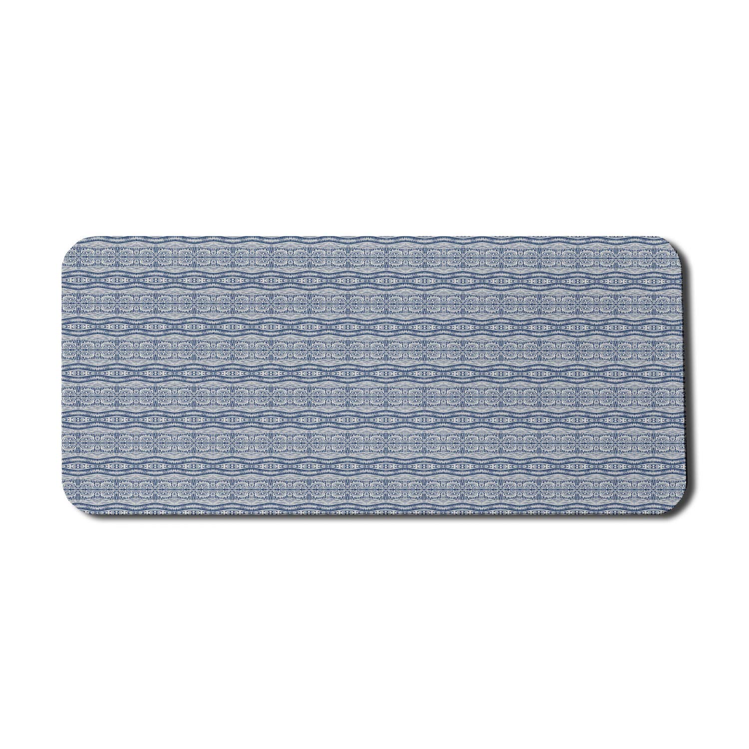 Ambesonne Tribal Computer Mouse Pad - Geometric Striped Chevron Psychedelic Wave Design, Non-Slip Rubber Base, Extra Large 35