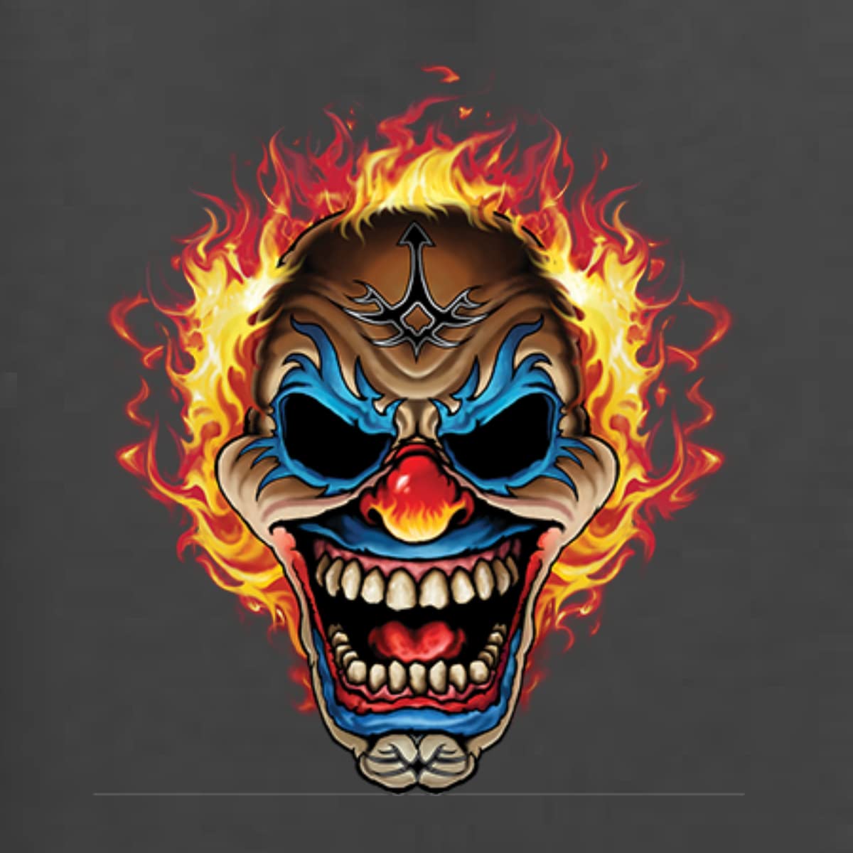 Wild Bobby Flaming Laughing Fierce Clown Cars & Trucks Women's Graphic T-Shirt | Funny Vintage Tee for Parties, Halloween & Casual Wear