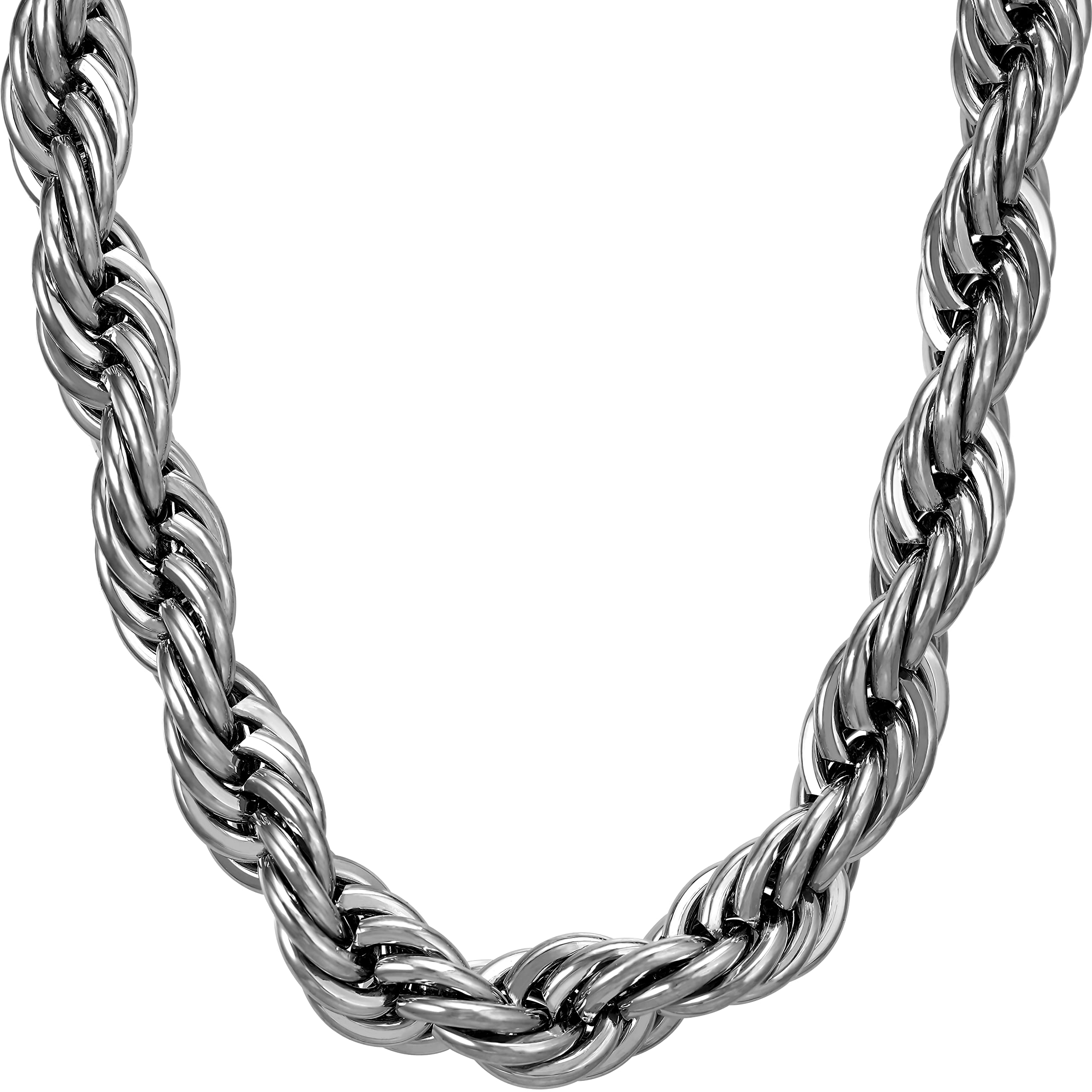 24K Real Gold Plated 9mm Rope Chain Necklace for Women & Men - Lifetime Jewelry for Everyday Wear, Gifts & Special Occasions