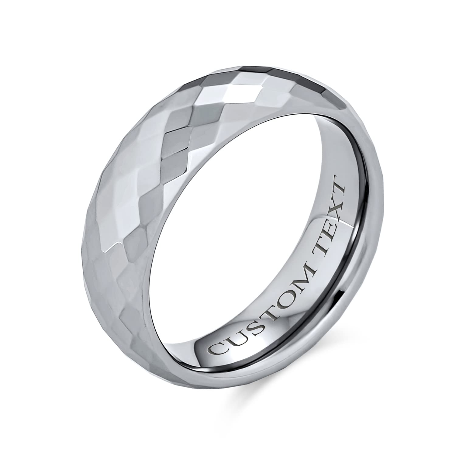 Titanium Wedding Rings for Couples - Silver Tone Comfort Fit 8MM for Everyday Wear