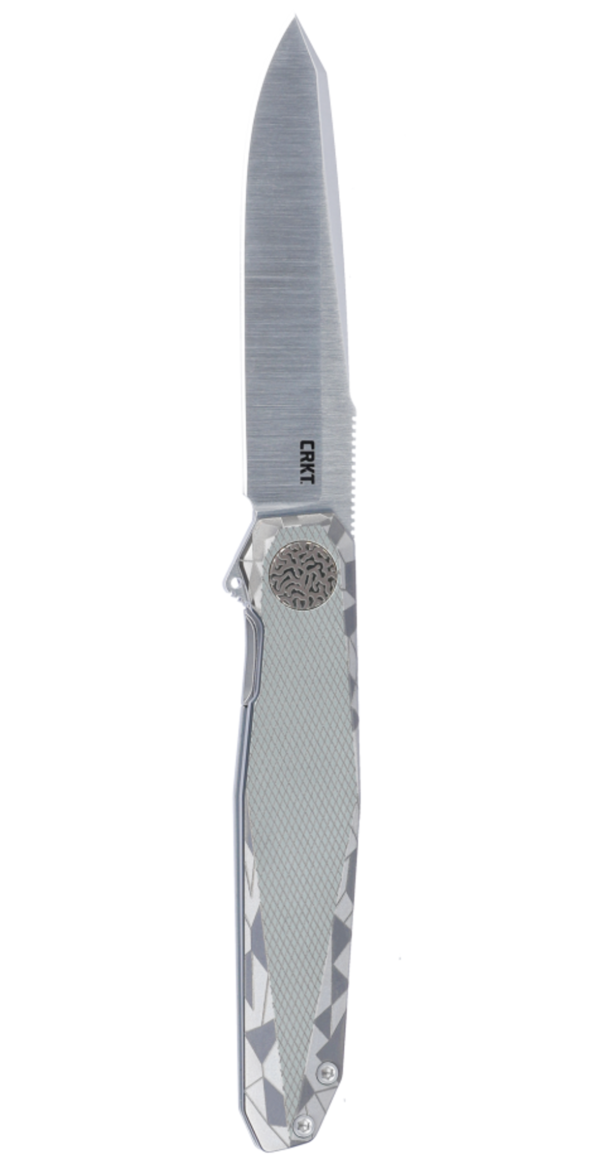 CRKT K254TM390 Facet Ken Onion Limited Edition Folding Knife - M390 Satin Drop Point Blade, Titanium Handles - EDC, Outdoor, Camping, Survival Gear