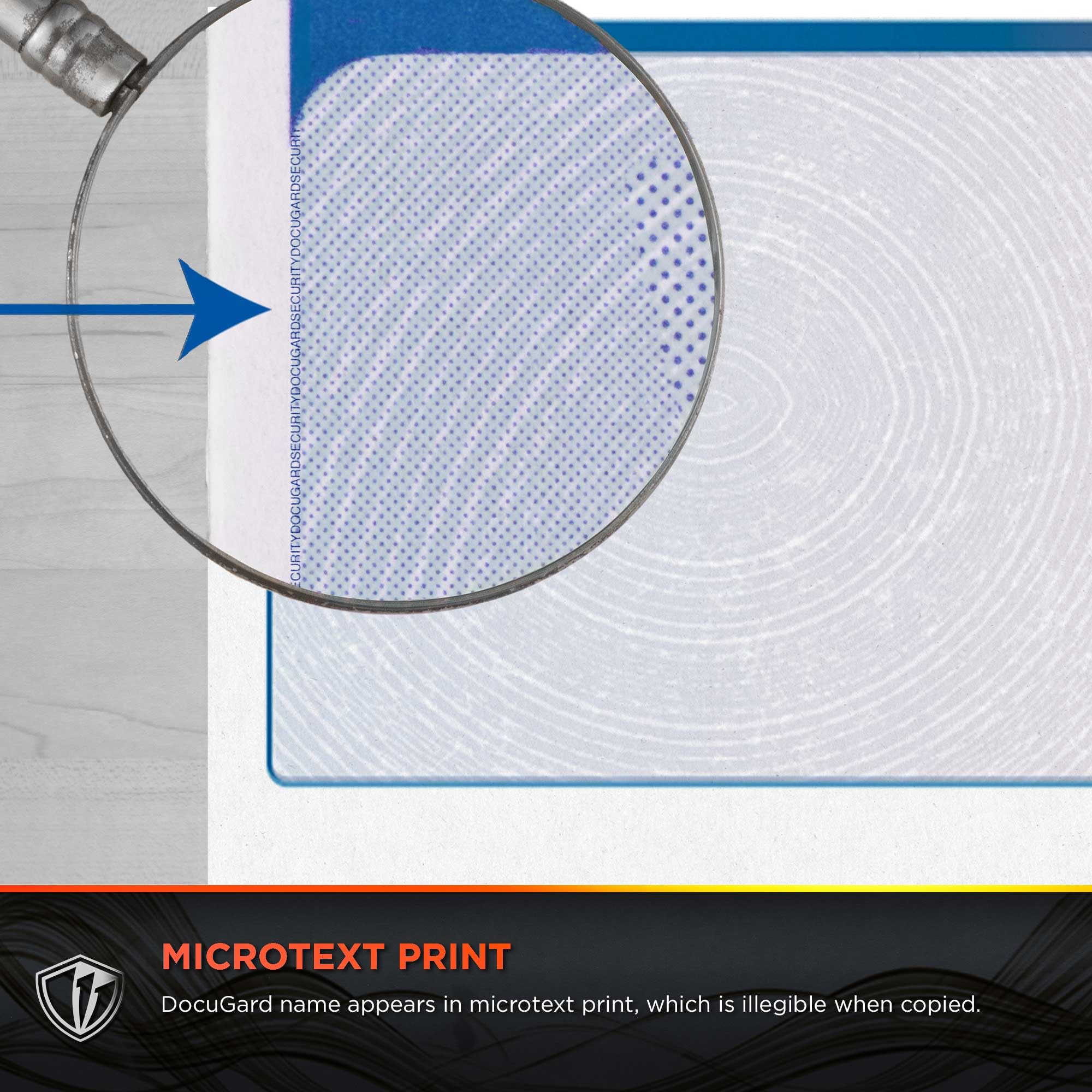DocuGuard Blue/Red Galaxy Premier Prismatic High Security Check Paper - Compatible with Laser & Inkjet Printers - 13 Advanced Security Features - 2500 Blank Business Checks (04562C) - Ideal for Fraud Protection & Secure Business Transactions