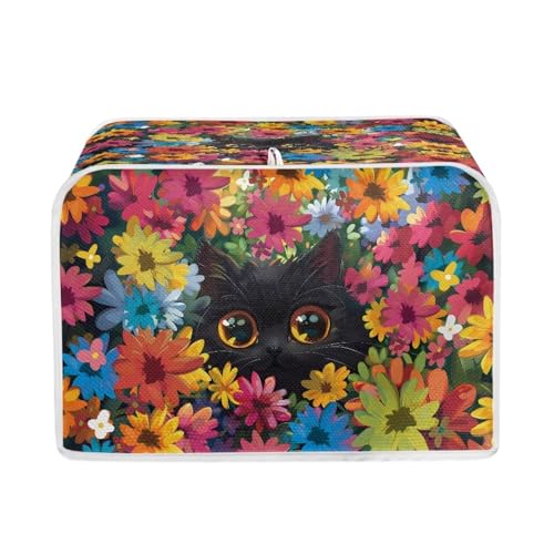 Black Cat Vibrant Floral