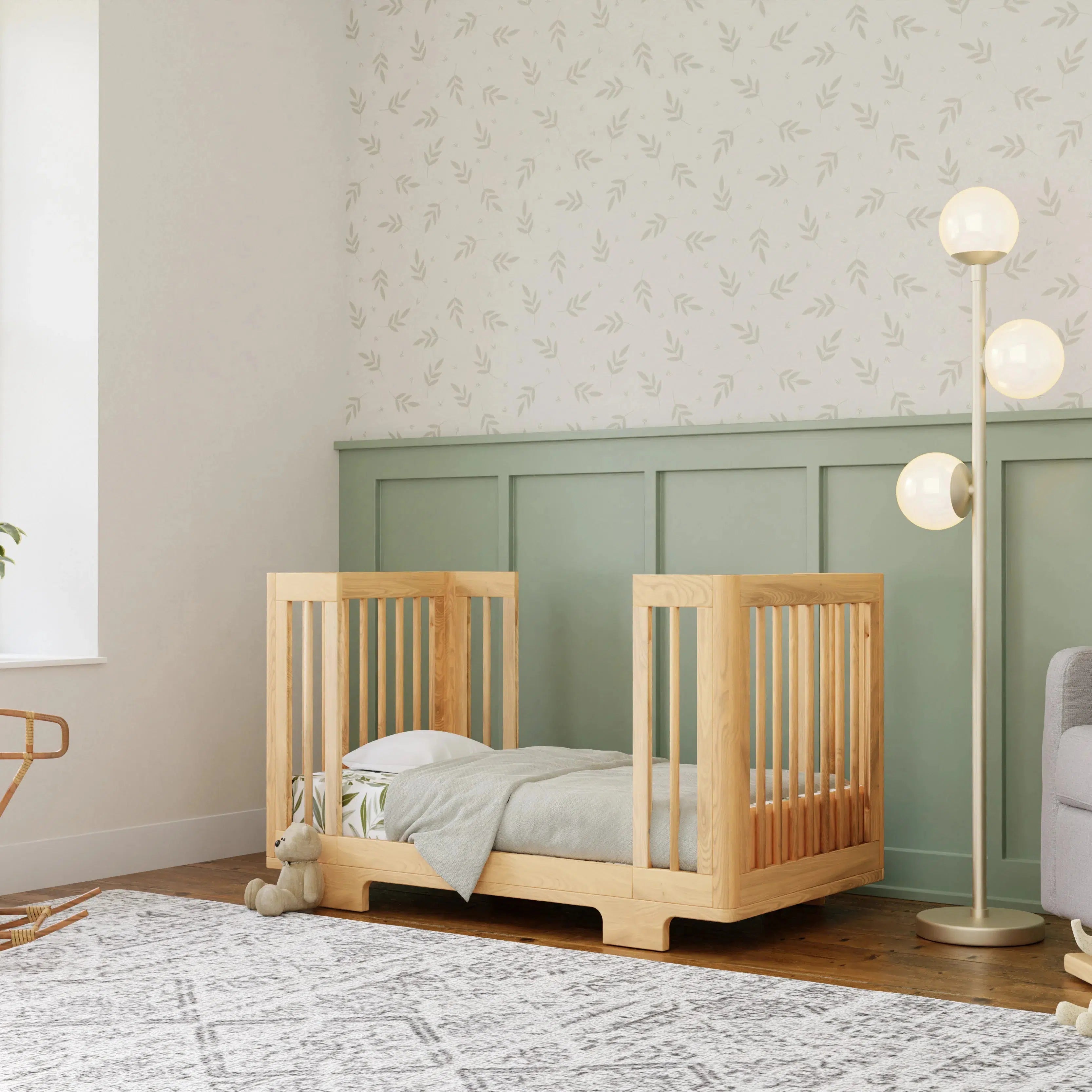 Babyletto Yuzu 8-in-1 Convertible Crib in Natural Wood - Nursery Essential for Newborn to Toddler Bed | Safe, Stylish & Space-Saving Baby Furniture for Modern Nurseries
