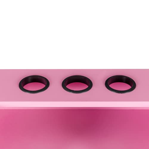 Lockable Pink Beauty Salon Storage Cabinet with Hair Dryer Holders, 2 Drawers & 1 Cabinet - Styling Station for Salon, Spa & Barber Shop | Perfect for Organizing Tools, Styling Products & Equipment
