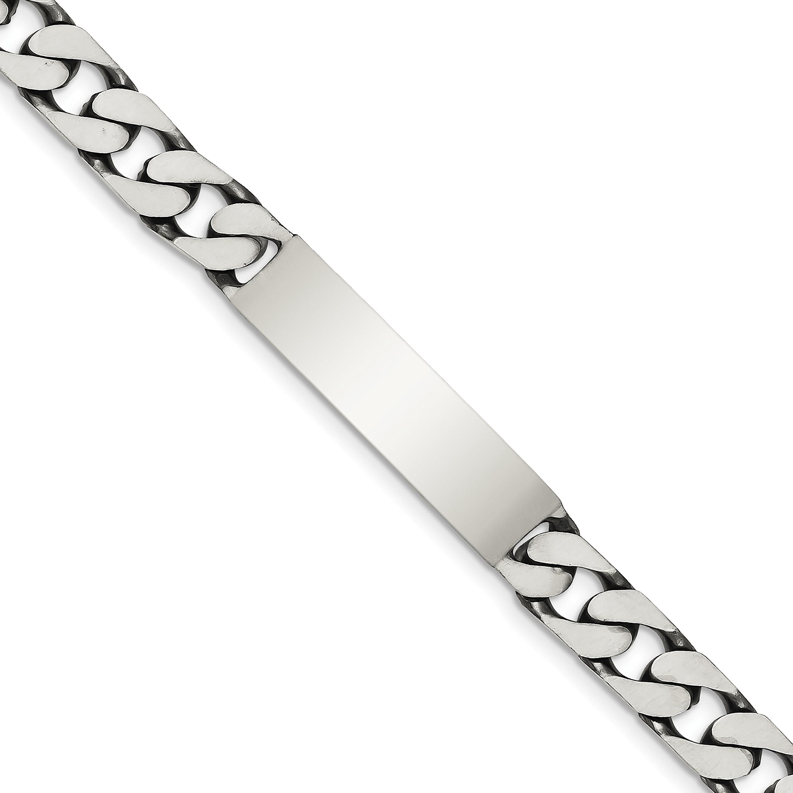 FindingKing Sterling Silver Curb ID Bracelet 8.5