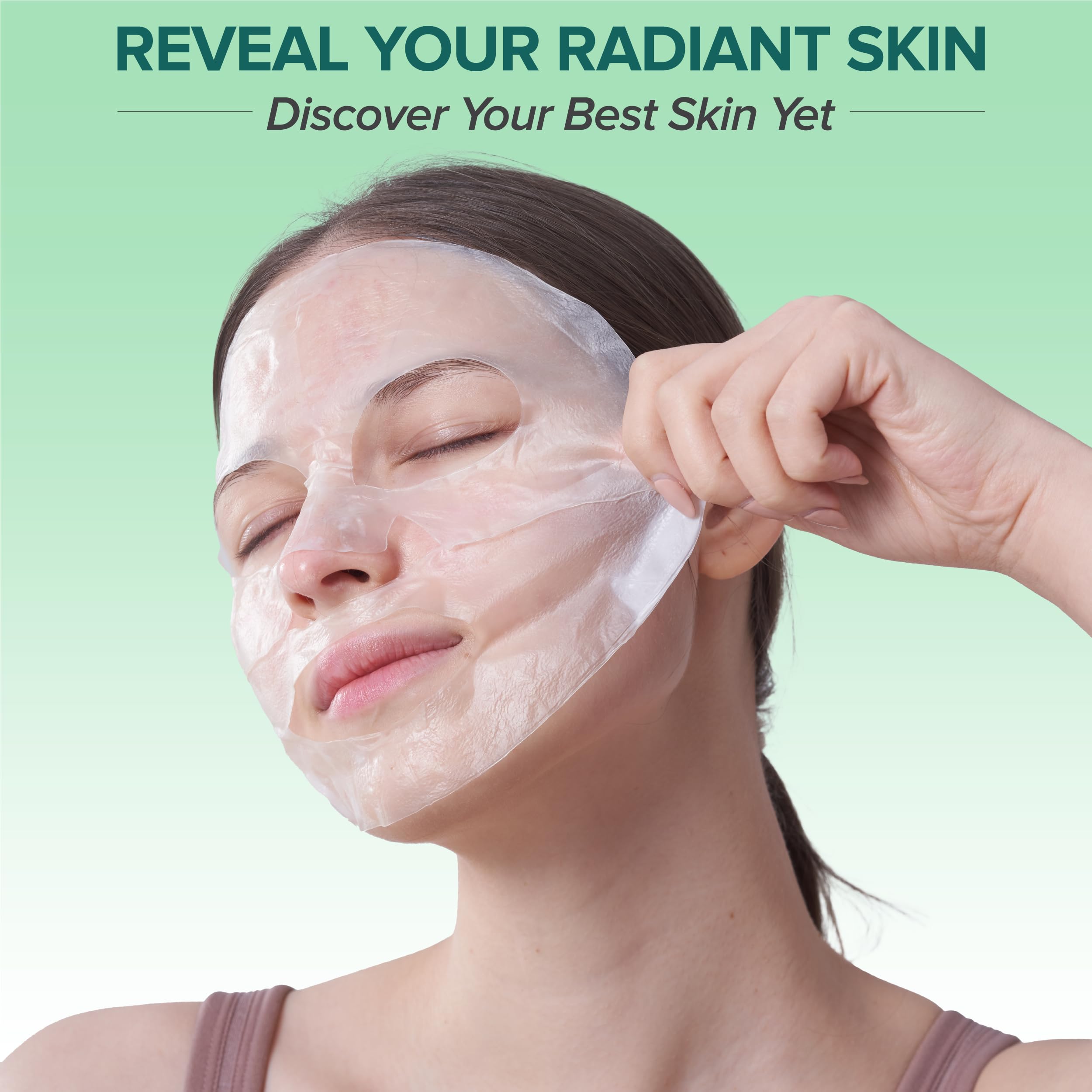 Bio-Collagen Deep Hydrating Face Mask | Pore Minimizing & Elasticity Boosting Hydrogel Mask | Natural Ingredients | Overnight Skin Care Treatment 45g (5-Pack) | Perfect for Nighttime Routine & Travel Skincare