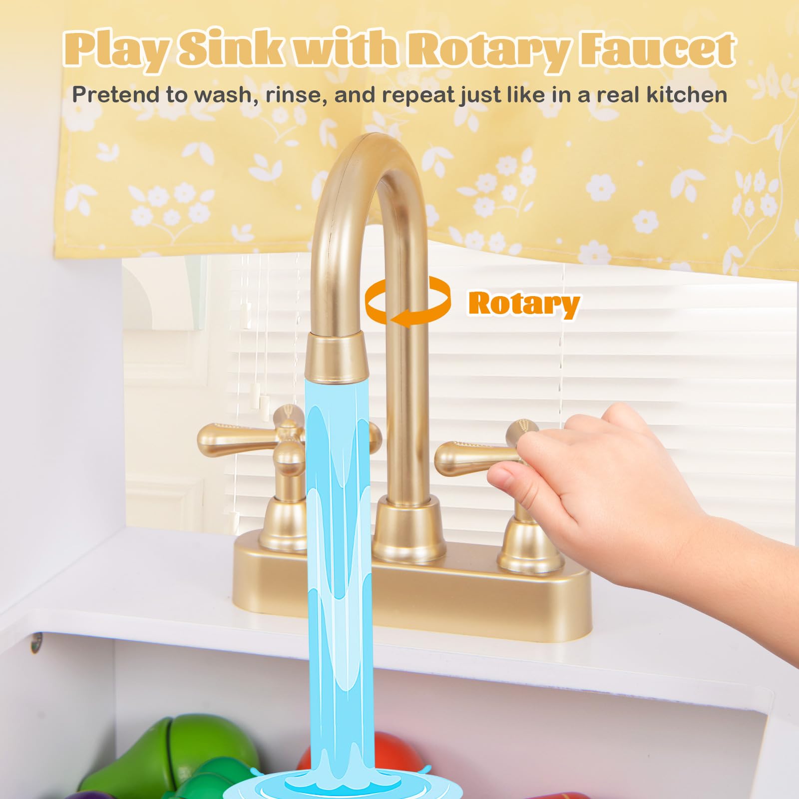 Honey Joy Wooden Kids Kitchen Playset with Coffee Maker & Stove - Pretend Play Toy for Toddlers, Perfect Gift for Boys & Girls - Indoor Fun