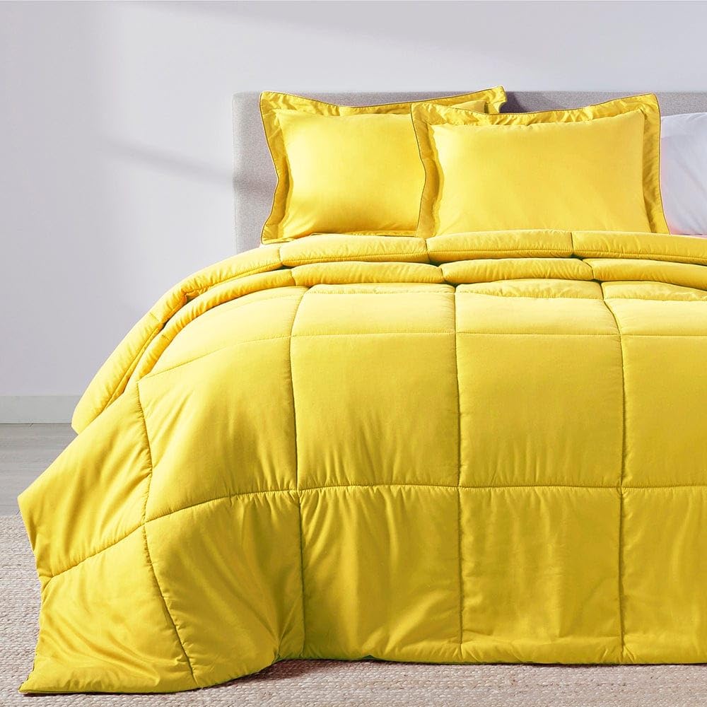 PeachSkinSheets Night Sweats Cooling Comforter Set - 1500TC Ultra Soft Twin/XL Twin Oversized Bedding in Zesty Lemon | Perfect for Hot Sleepers & Temperature Regulation