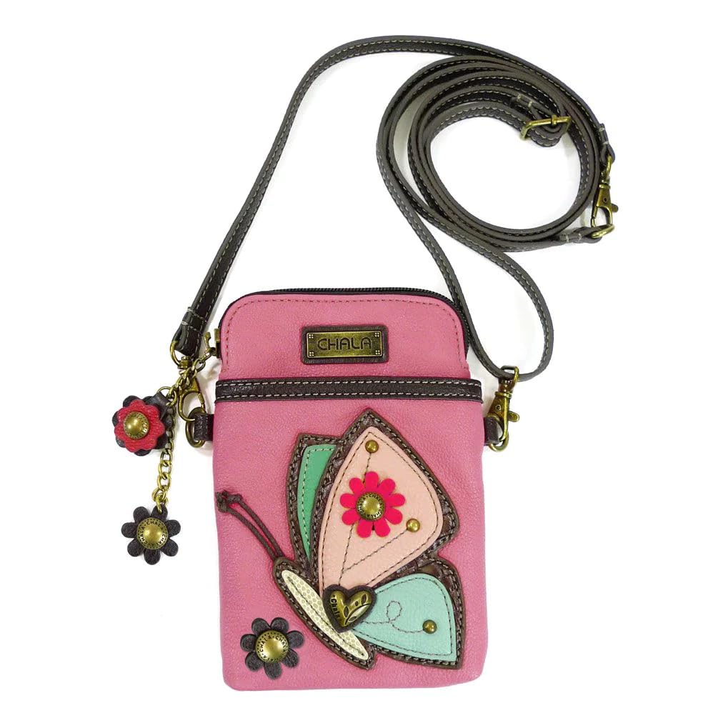 CHALA Women's PU Leather & Canvas Crossbody Phone Purse - Adjustable Strap Multicolor Handbag for Everyday Use, Travel & Shopping
