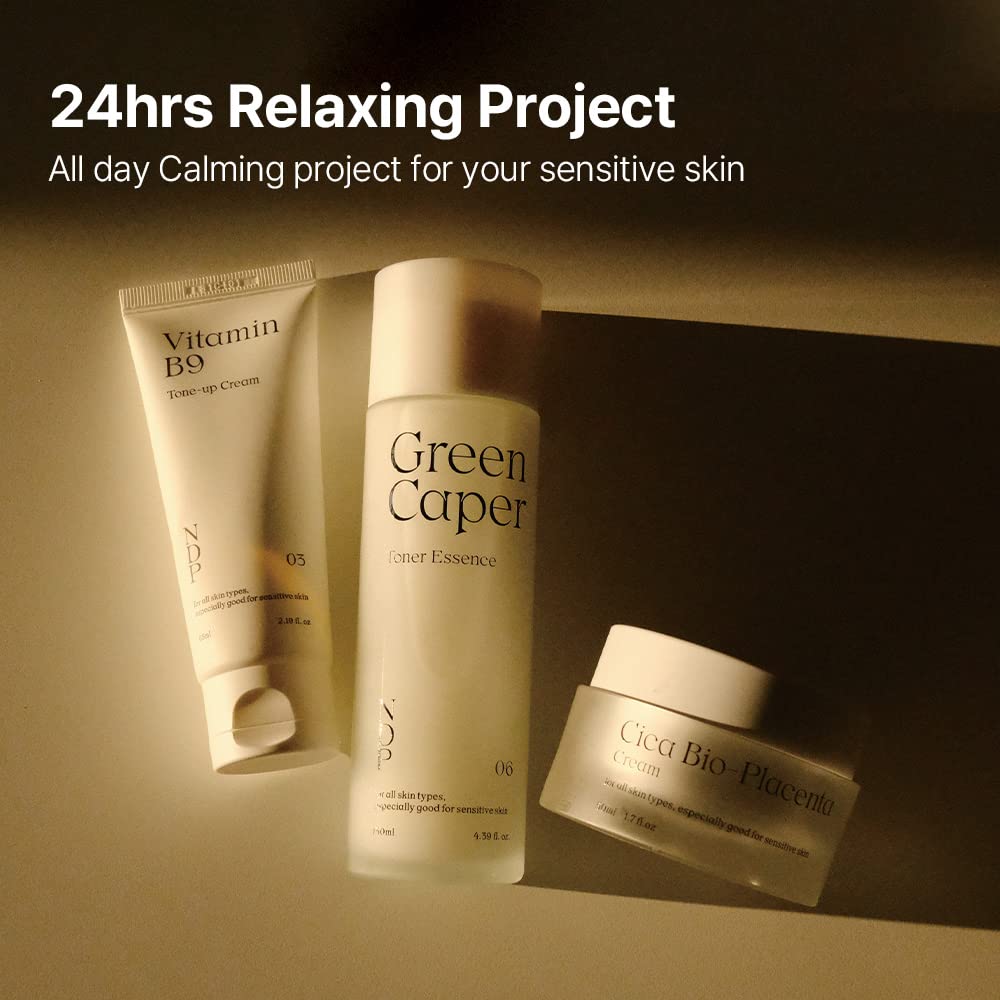 24hrs Relaxing Project from NDP (Mliky Toner Essence, CICA Bio Gel Moisturizer, Vitamin B9 Tone up Cream) - Hydrating, Soothing Korean Skincare for Glass Skin | Daily Moisturizing Routine, Night Care, Sensitive Skin Relief