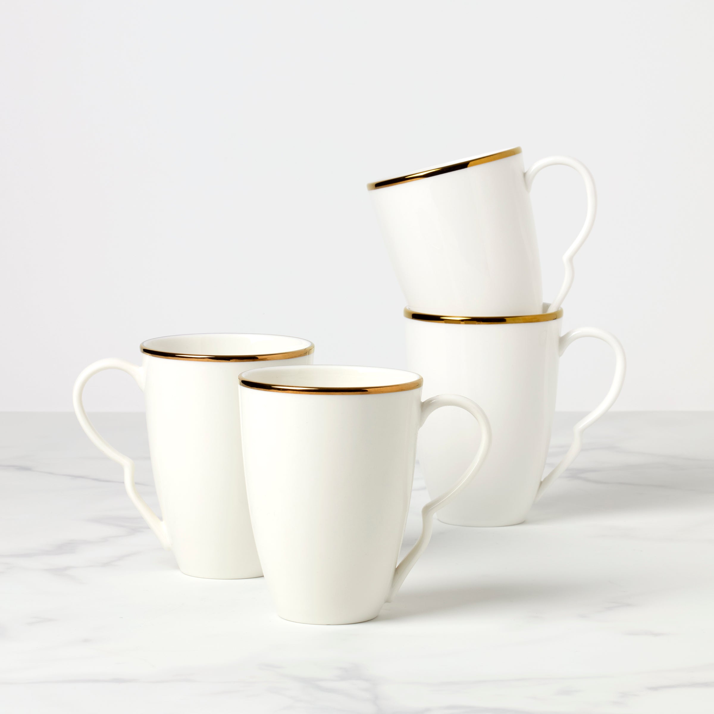 Contempo Luxe Ceramic Coffee Mugs Set of 4 - Elegant Modern Design for Home, Office & Gifts - Perfect for Hot & Cold Beverages, Tea, Coffee & Smoothies