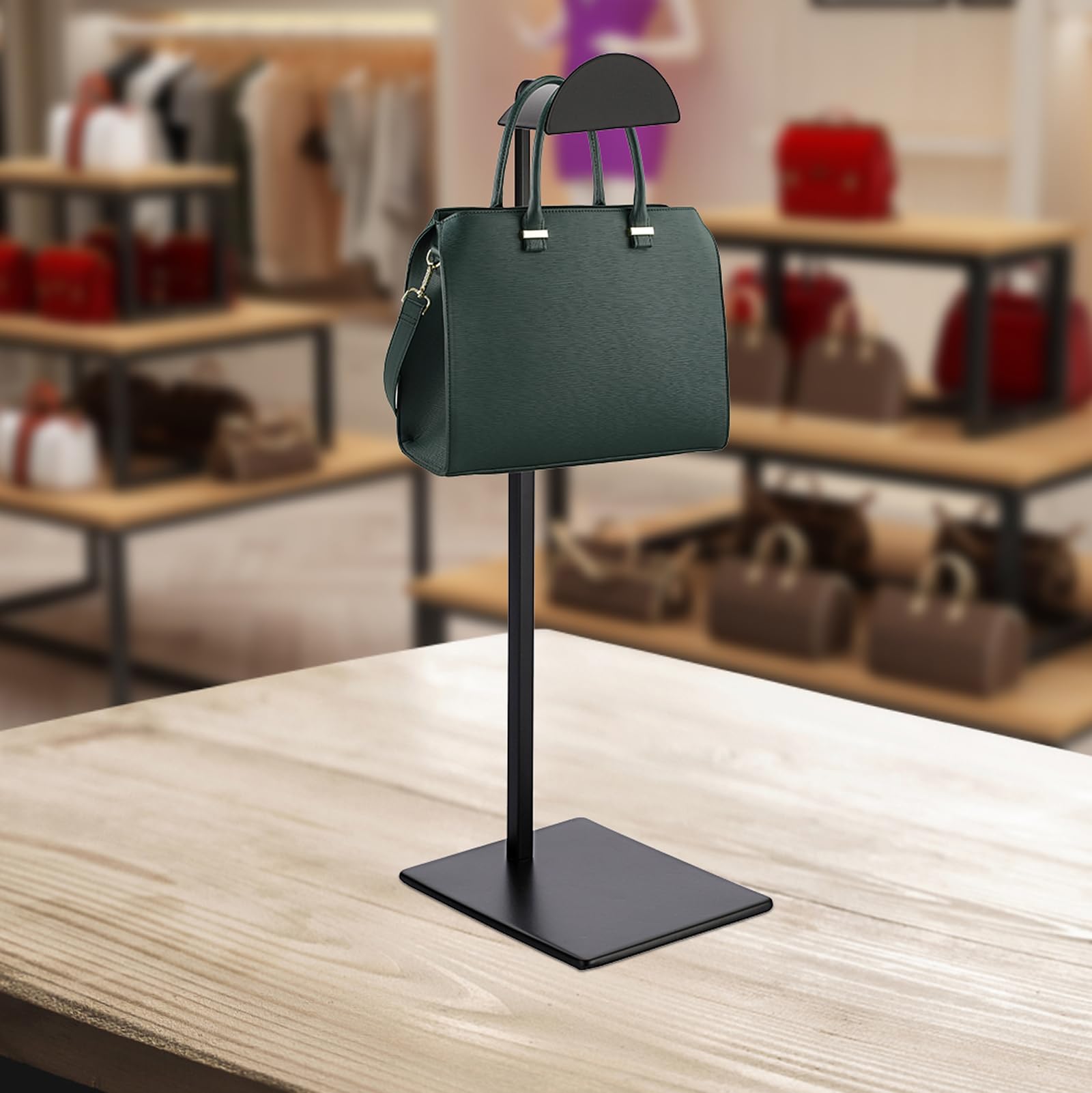 JUXYES Adjustable Handbag Display Stand - Pack of 2, Single-Side Retail Countertop Rack for Purses, Totes & Wallets | Perfect for Boutique, Retail Store & Trade Show Displays