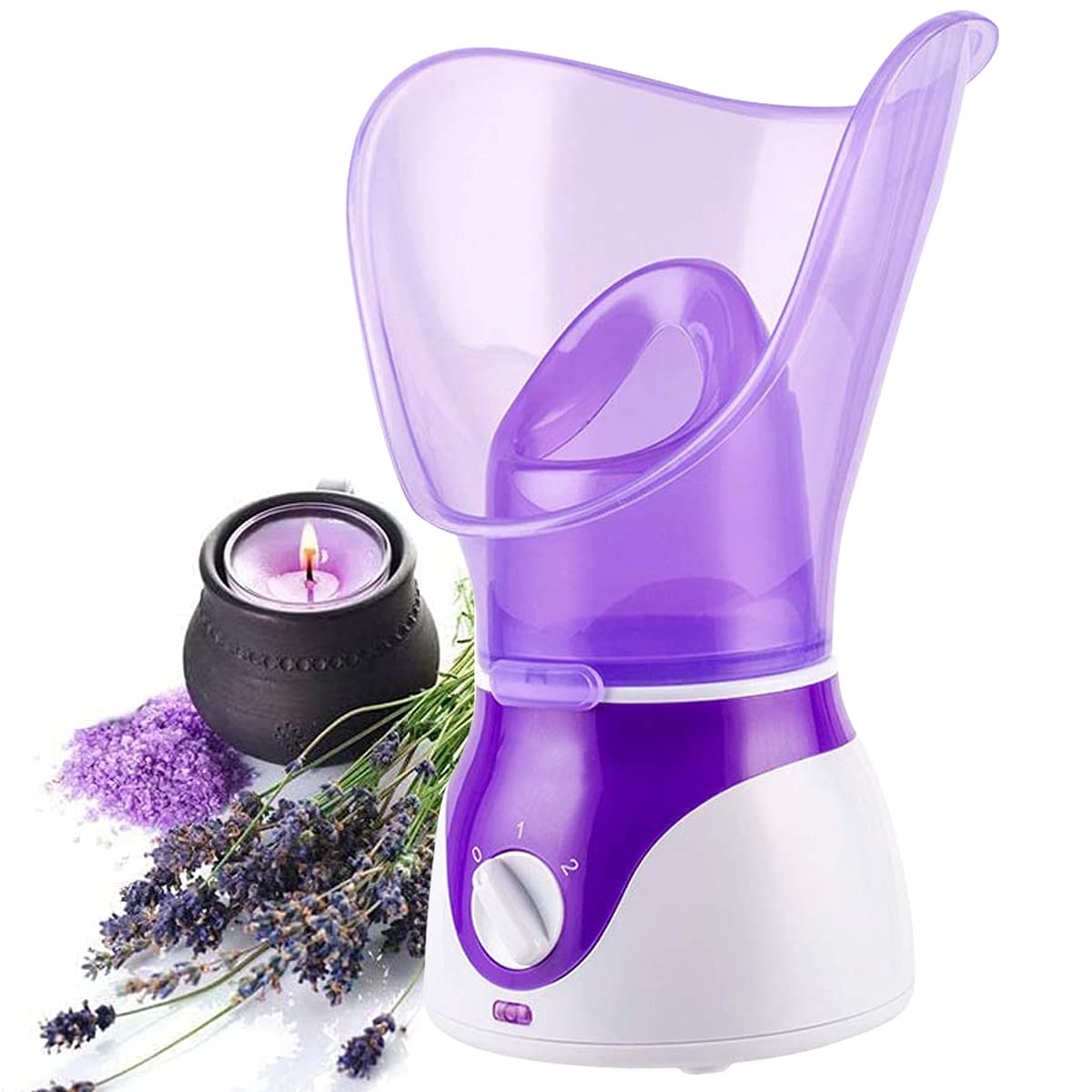 **VOUM Facial Steamer for Deep Pore Cleansing - Home Spa Sauna, Warm Mist Humidifier & Sinus Relief - Unclogs Pores for Glowing Skin (Purple) | Perfect for At-Home Skincare & Relaxation**