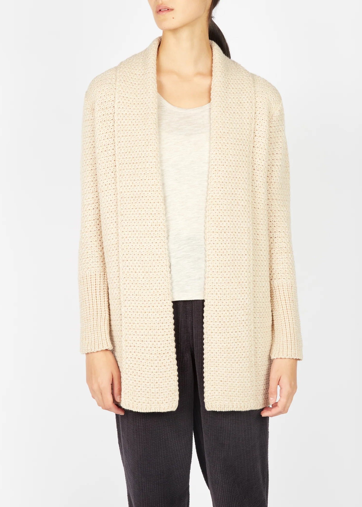Ireland's Eye Women's Kilcoole Knit Cardigan Coatigan - Soft Oatmeal Marl Wrap Sweater for Fall & Winter | Cozy Layering for Work, Travel & Casual Outings