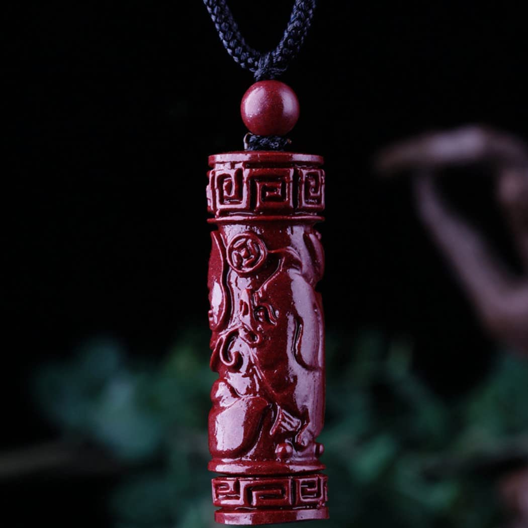 Feng Shui Necklace with Cinnabar Crystal Stone - Chinese Zodiac Rooster Pendant, Buddhism Charm for Good Luck, Natural Gemstone Talisman on Red Cord | Perfect for Meditation, Spiritual Protection & Gift Giving