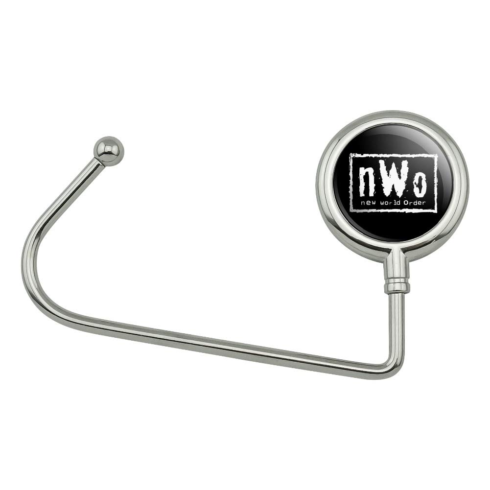 WWE NOW Logo Purse Hanger Hook - Durable Handbag Holder for Women, Perfect for Restaurants, Cars & Shopping (Black)