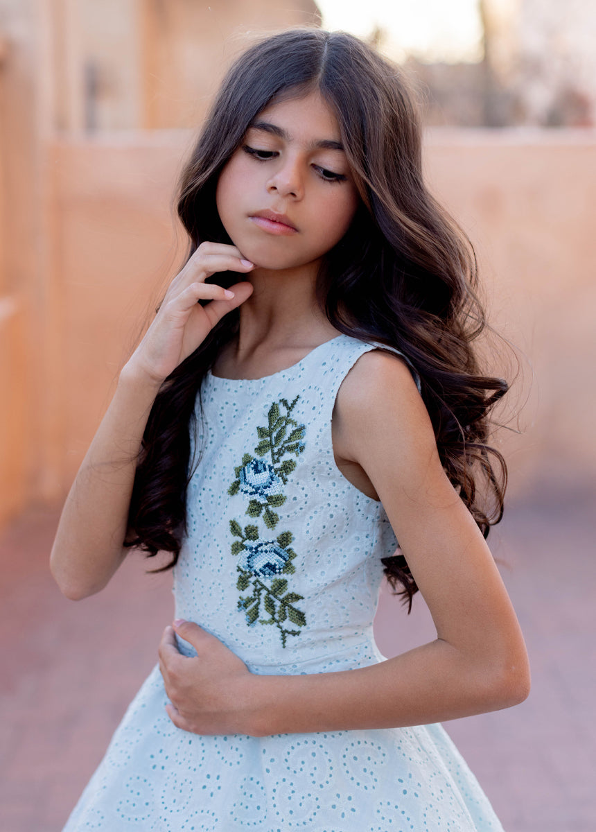 Amberlyn Ice Blue Dress for Women | Elegant Summer Casual & Party Wear | Perfect for Weddings, Dates, and Special Occasions