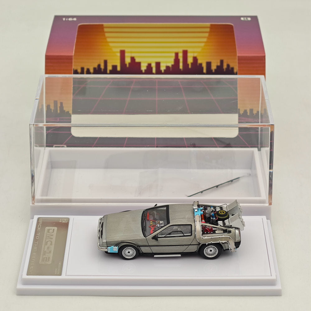 1:64 Back to the Future DMC-12 Time Machine Diecast Model Car - Collectible Movie Replica for Display & Gifts - Perfect for Fans, Collectors and Home Office Decor