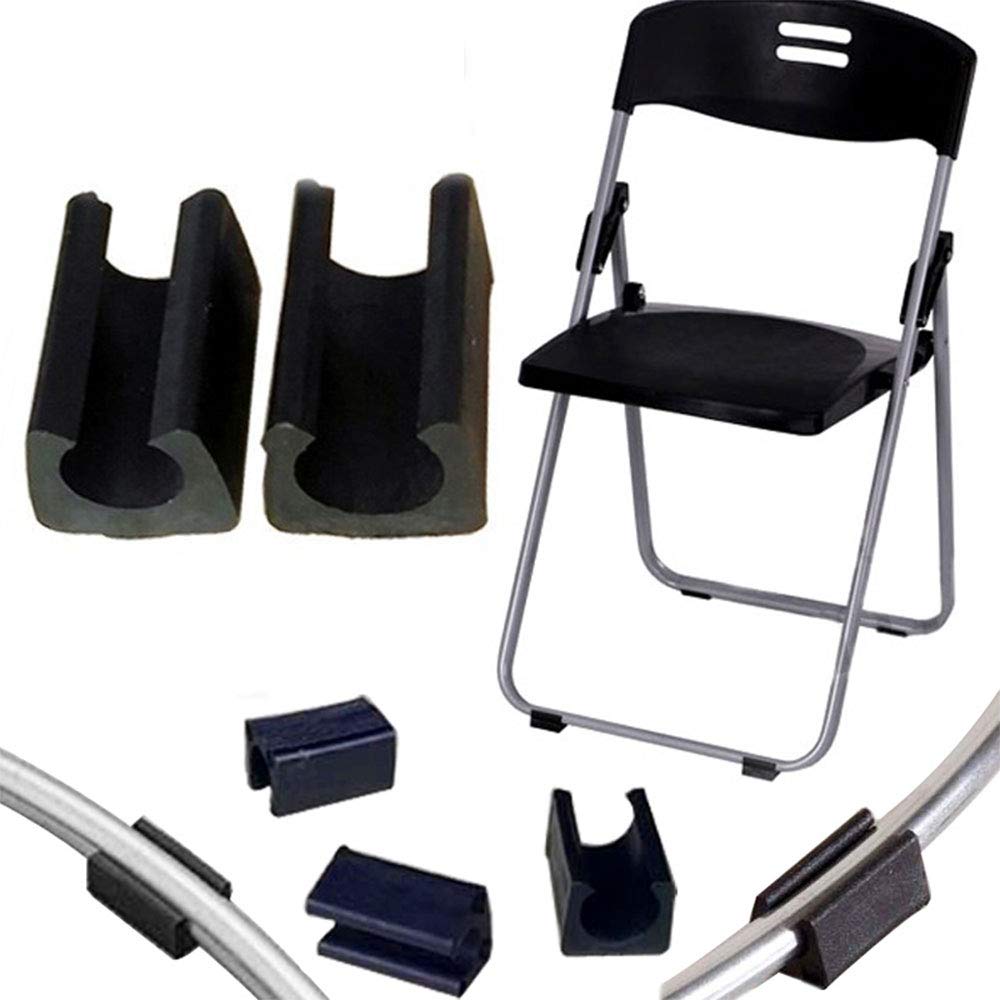 Plastic U-Shaped Chair Leg Caps - 12mm Diameter, Black - Protects Floors from Scratches (Pack of 20) - Ideal for Steel Tubular Chairs in Homes & Offices