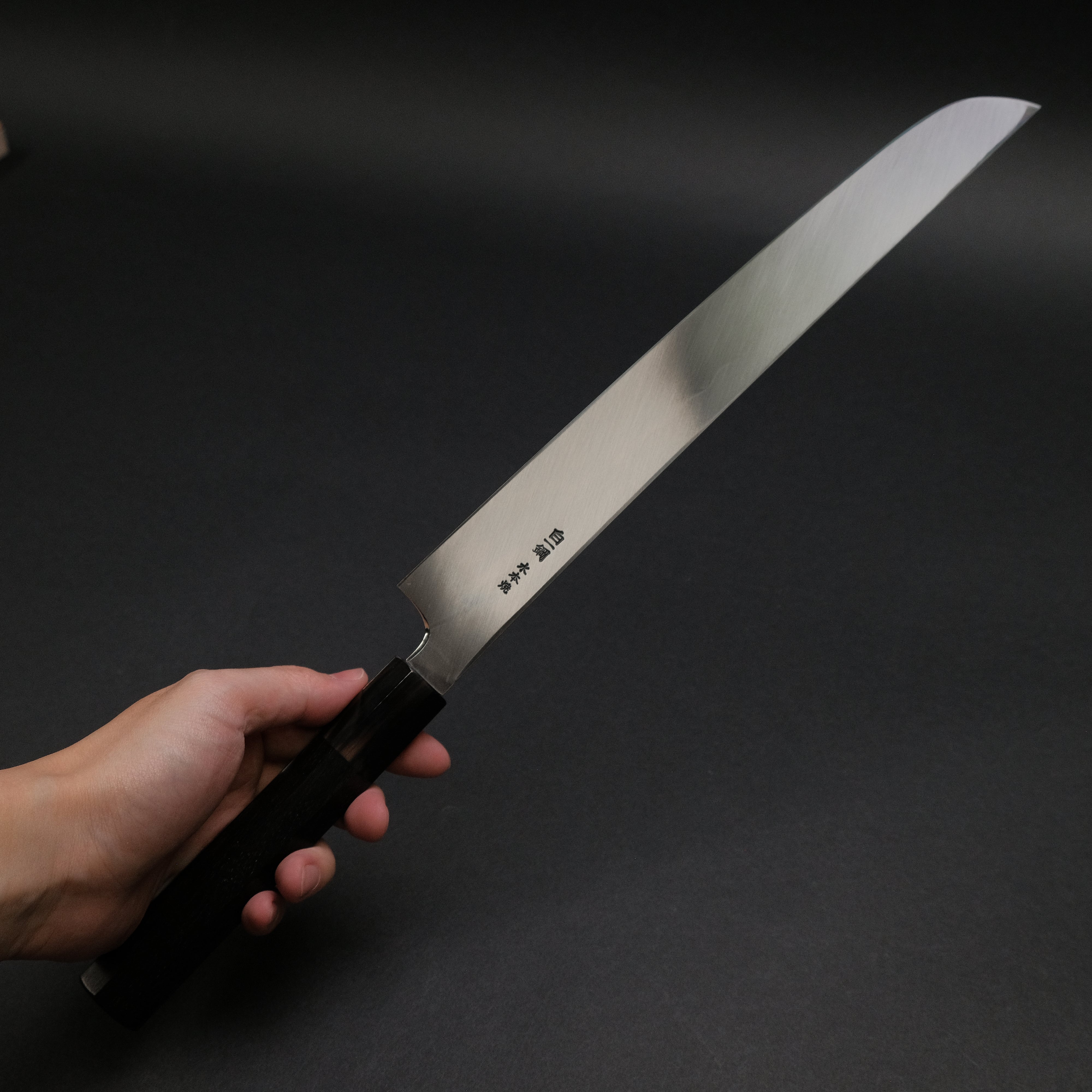 Hitohira Togashi White #1 Notaremon Mizu Honyaki Yanagi Sakimaru 300mm Sushi Knife with Taihei Ebony Handle & Saya - Professional Japanese Chef Knife for Sushi, Sashimi & Precision Cutting