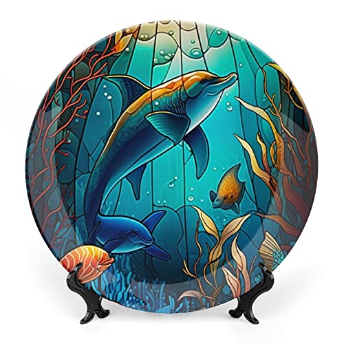 Stained Glass Design Sea Fish & Dolphin