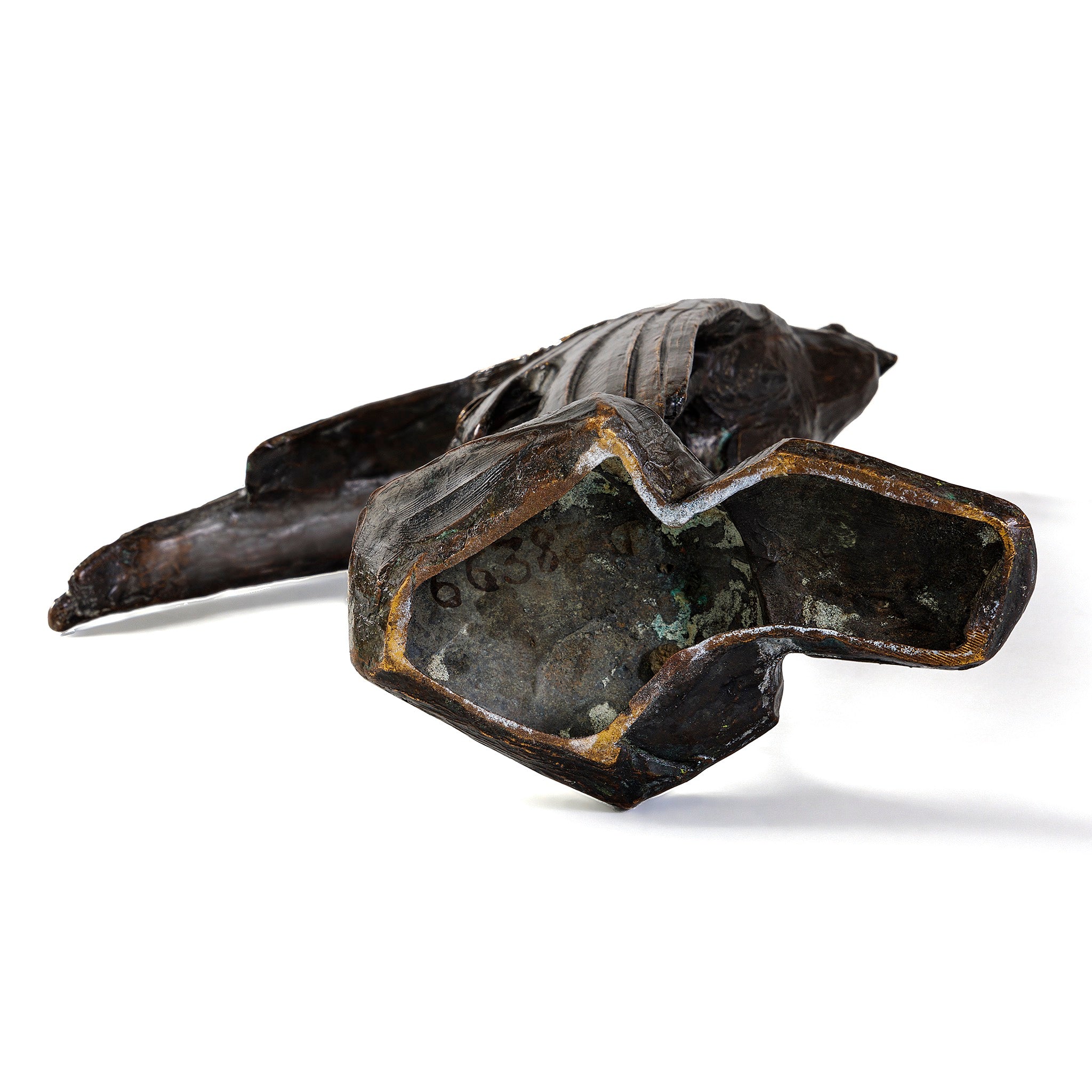 Rembrandt Bugatti Serpentaire Male Bronze Sculpture with Spread Wing - Elegant Home Decor, Office Art Piece, Luxury Gift for Collectors