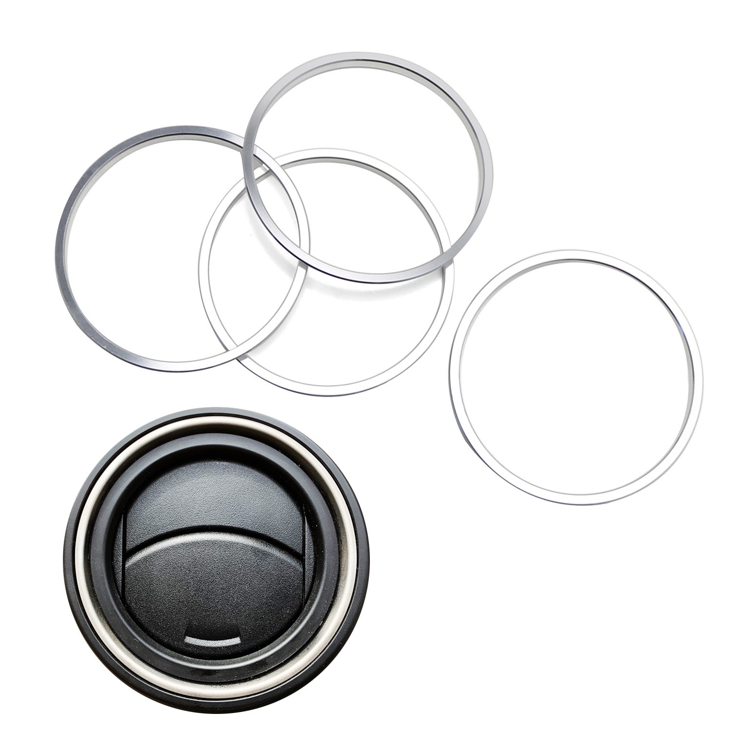4-Piece Silver AC Vent Trim Rings for 2016-2023 Toyota Tacoma - Chrome Interior Decoration & Dash Accessories for Car Customization & Style Upgrade