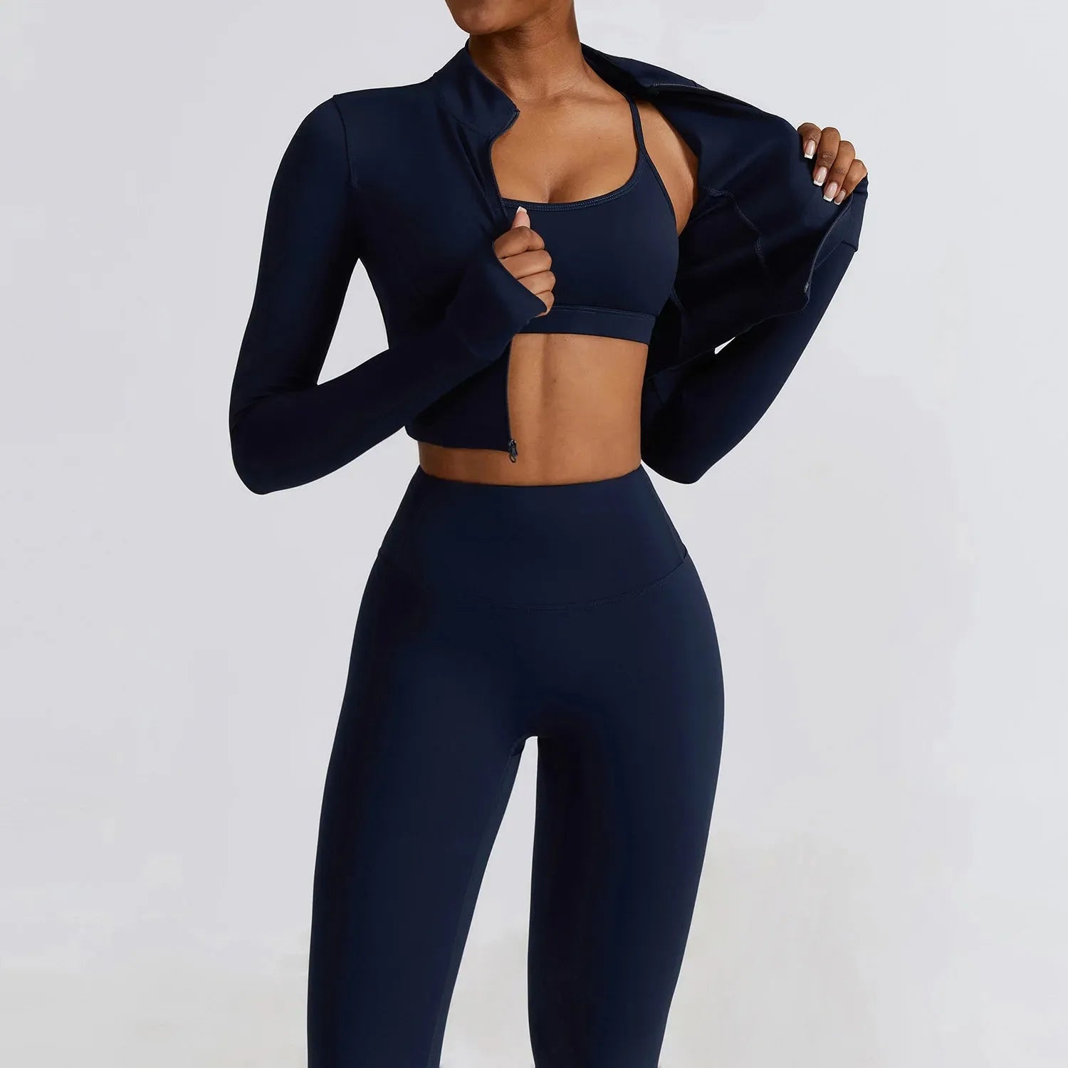 2/3PC Women's Seamless Long Sleeve Yoga Set - High Waist Workout Leggings & Sportswear Gym Clothing for Yoga, Running, Fitness & Lounge Wear