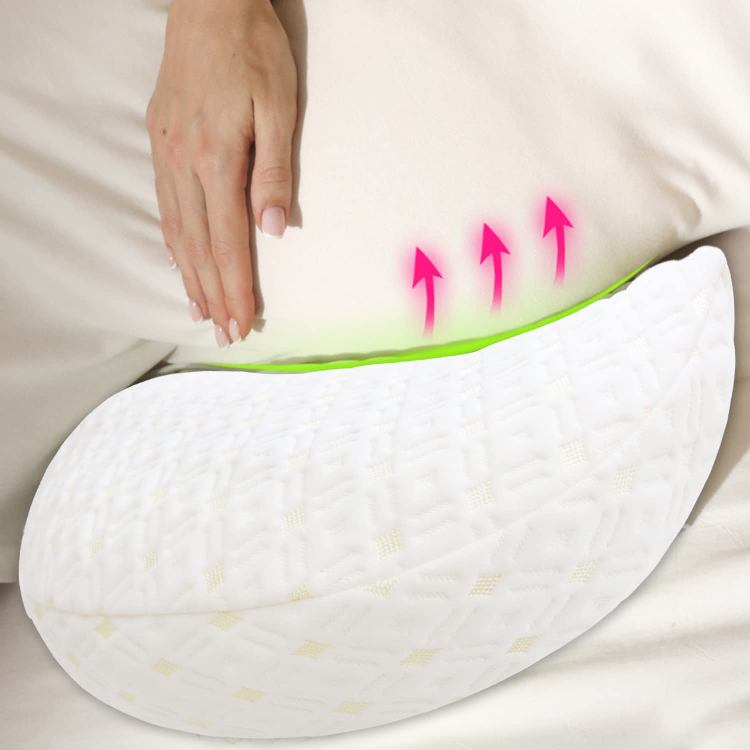 Lacomfy Pregnancy Pillow for Side Sleepers - Maternity Support Pillow with Detachable Cover for Belly, Waist & Back Pain Relief - Comfortable Double Wedge Design for Expecting Mothers - Perfect for Sleeping, Nursing & Relaxing During Pregnancy