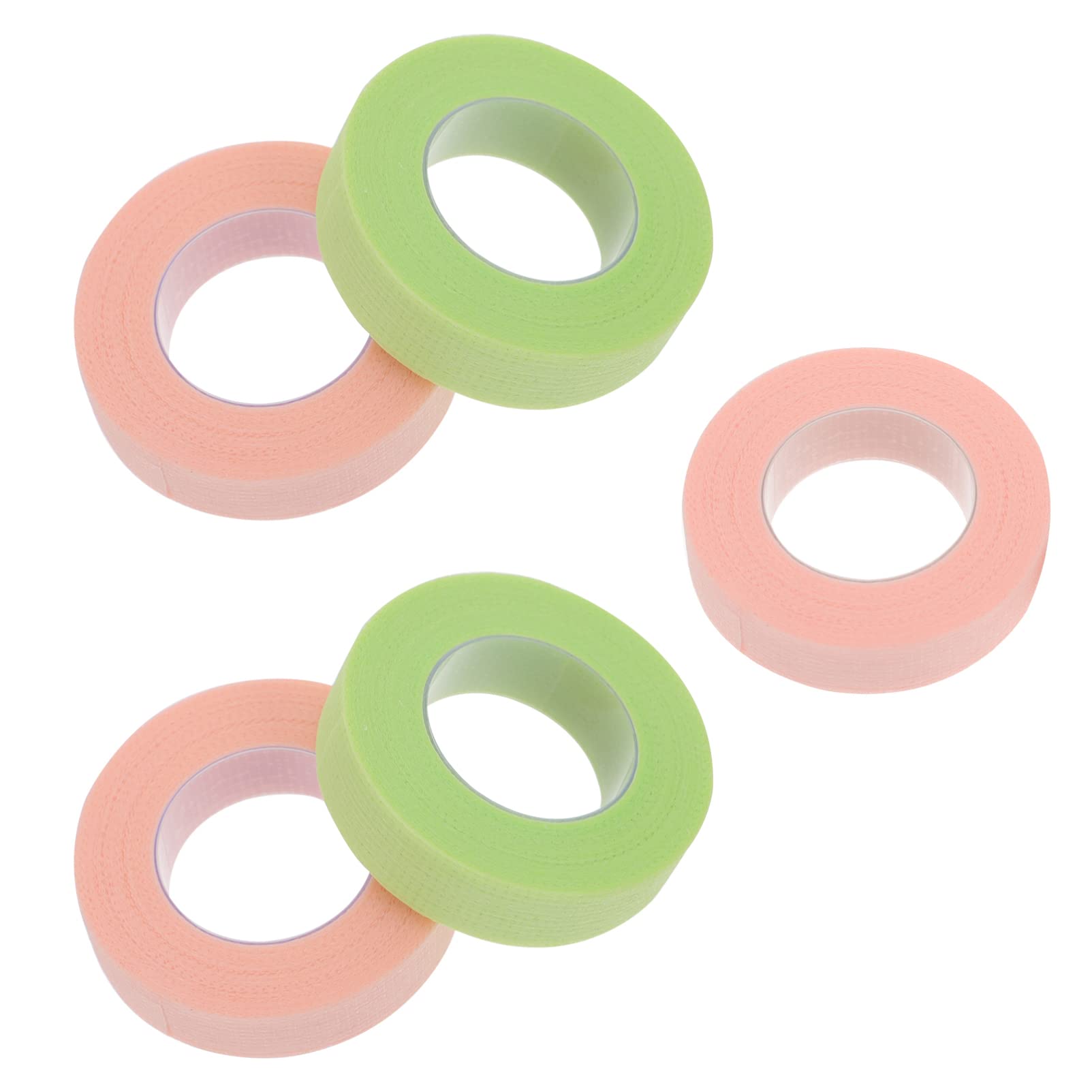 Lurrose Micropore Tape for Eyelash Extensions - 5 Rolls Hypoallergenic Adhesive Lash Tapes, Non-Woven Under Eye Tape for Secure Eyelash Grafting | Professional Beauty Supplies for Lash Artists & DIY Use at Home/Salon