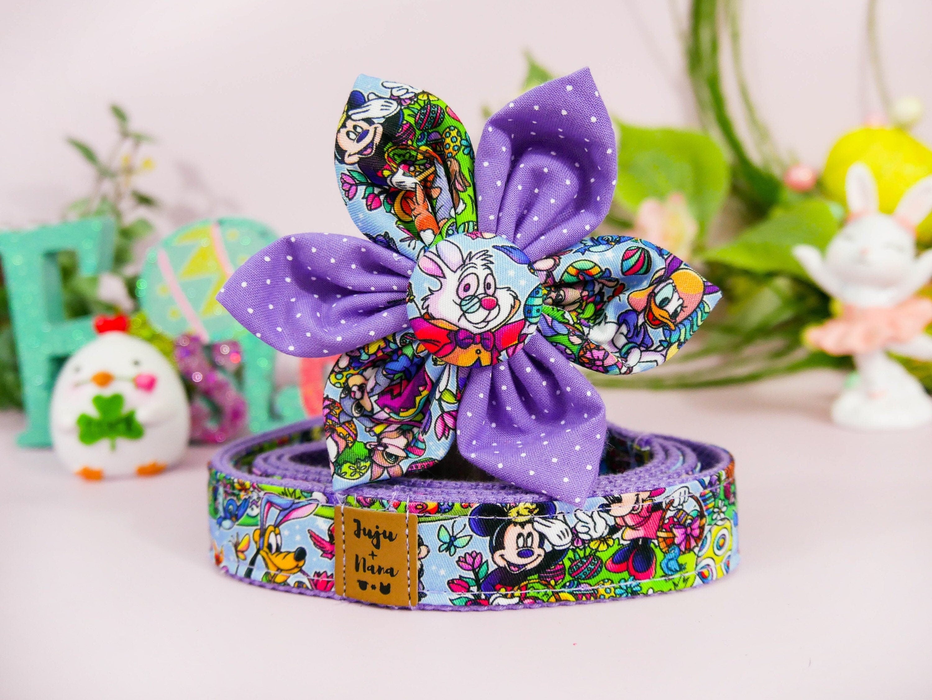 Easter Dog Collar with Flower - Adjustable Pet Collar for Small Medium Dogs - Cute Floral Dog Accessory for Easter Party, Spring Celebration & Pet Photo Shoots