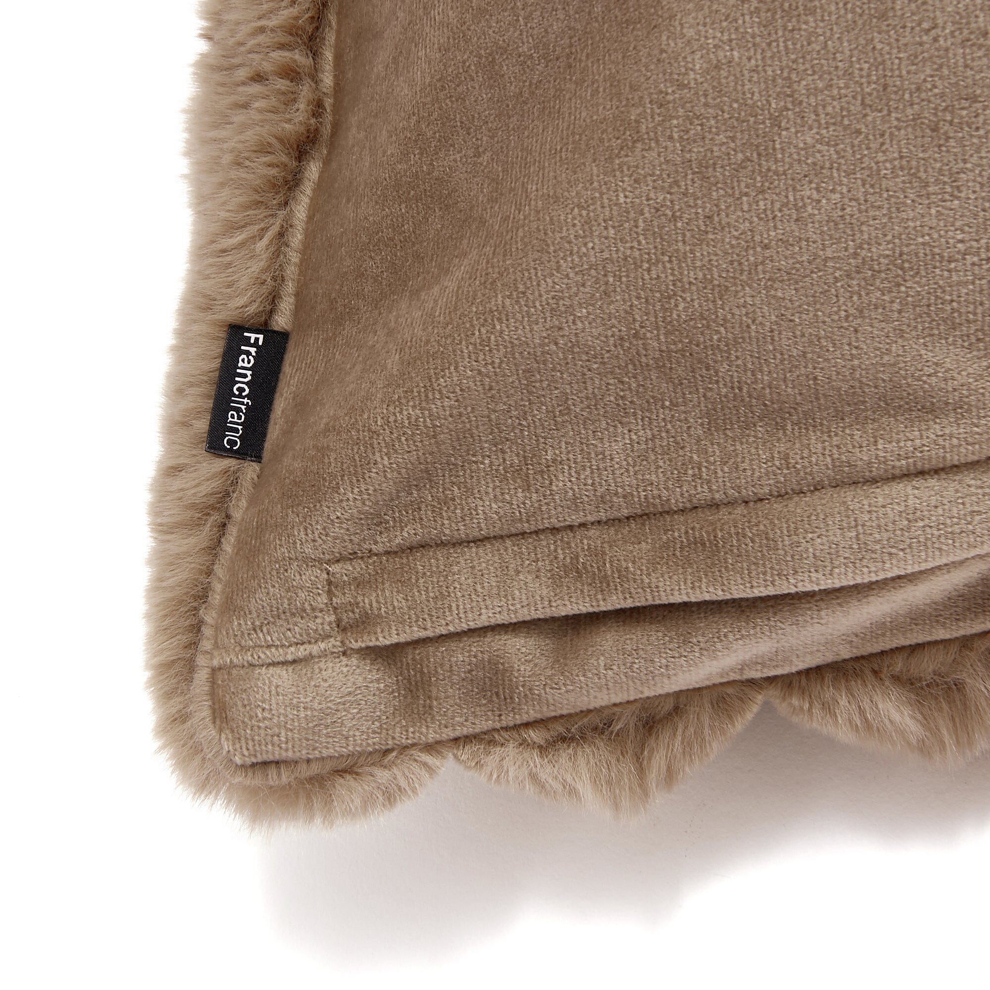 Premium 450x450 Brown Faux Fur Cushion Cover - Soft & Cozy Home Decor for Living Room, Bedroom, and Sofa