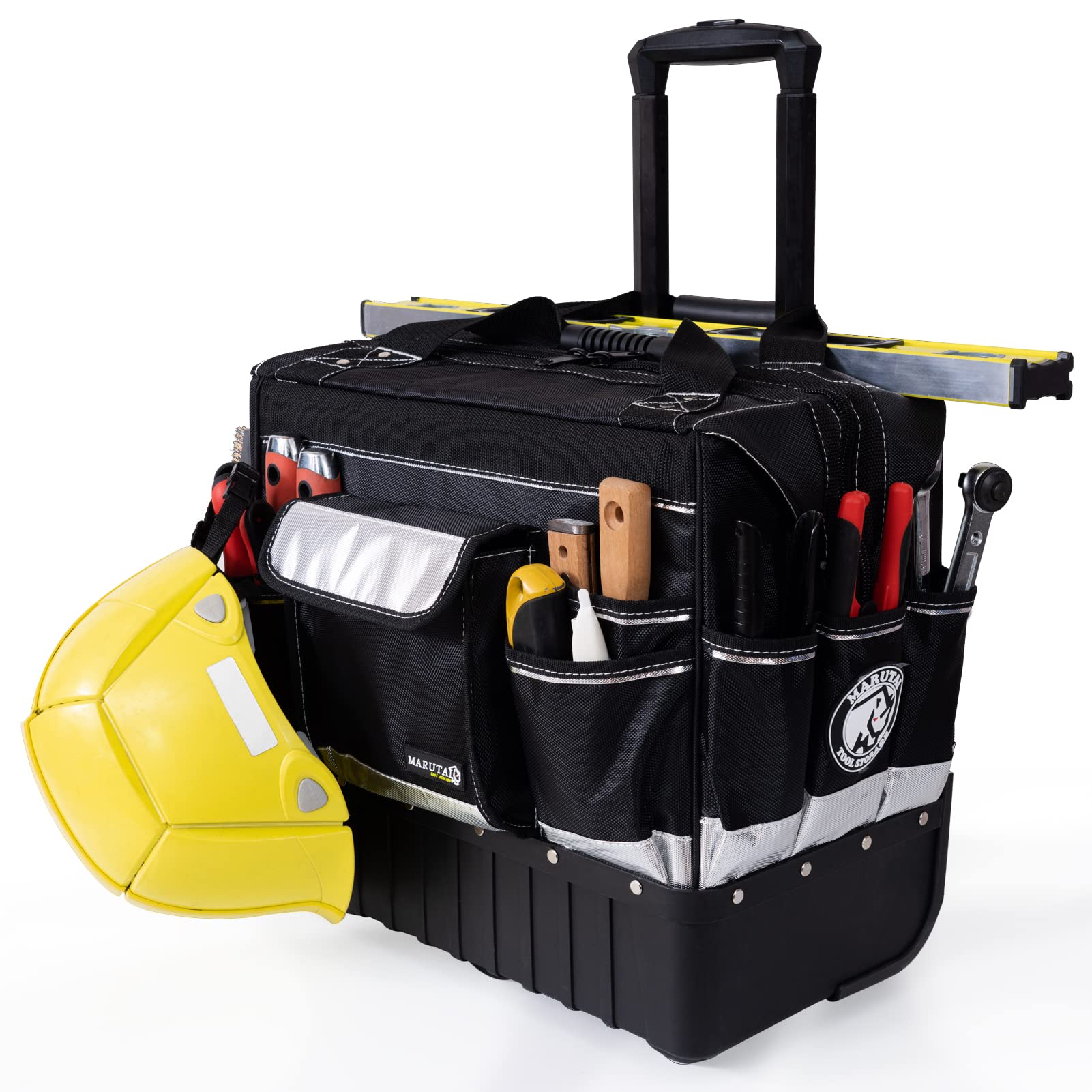 MARUTAI 18-Inch Rolling Tool Bag - Waterproof Wheeled Tool Storage Organizer with Handle | Portable Tote for Electricians, Construction Workers & DIY Enthusiasts | Ideal for Job Sites, Home Repairs & Workshop Organization (Men & Women)