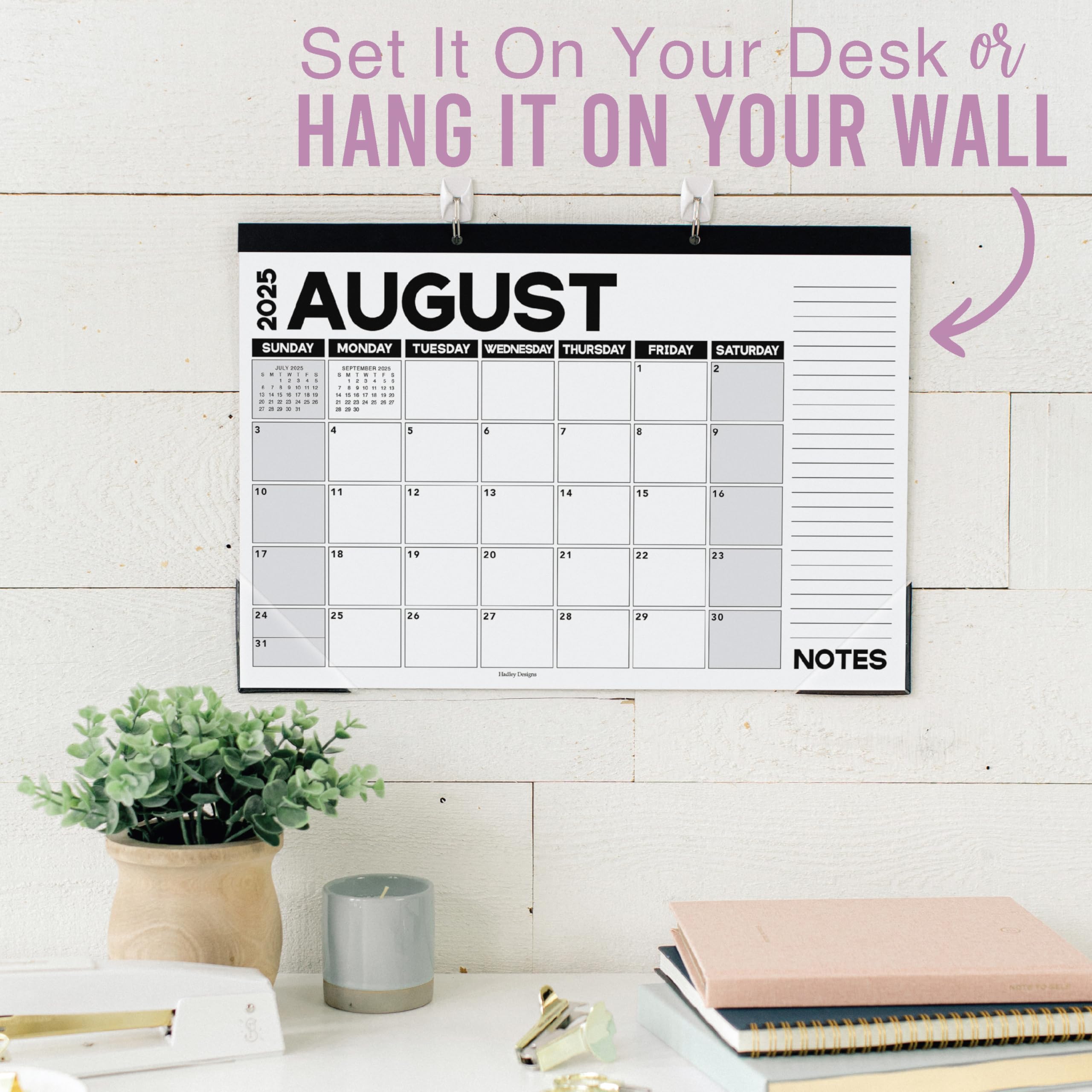 Hadley Designs 2025-2026 Large 18-Month Desk Calendar | 17