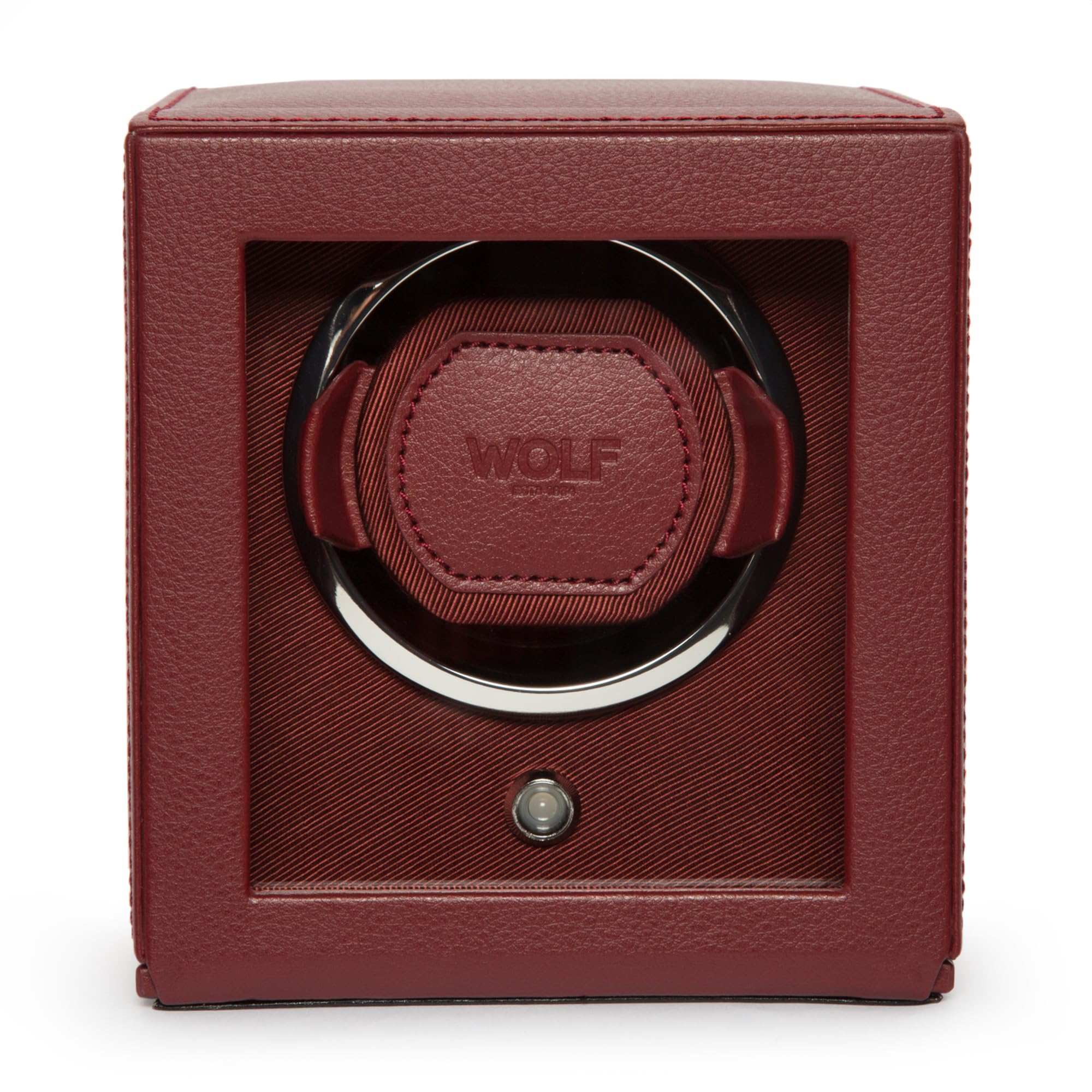Premium Wolf Cub Single Watch Winder with Glass Cover - Automatic Watch Storage & Display Case for Rolex, Omega & Luxury Watches - Perfect for Home, Office & Travel Use