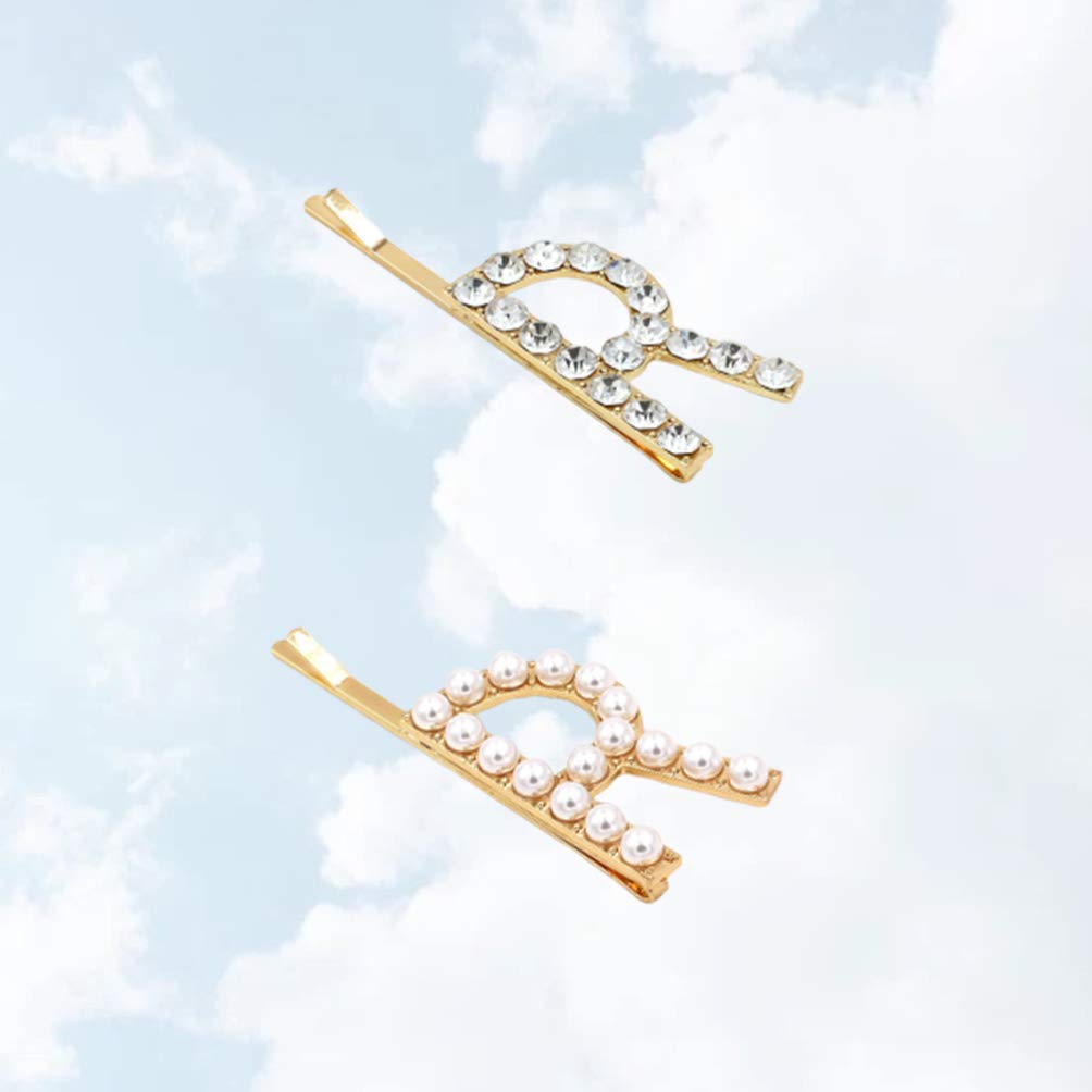 2Pcs Gold Rhinestone Wedding Hair Clips with Pearls - Elegant Bridal Bobby Pins for Bride, Bridesmaids, Prom, and Special Occasions - Perfect for Weddings, Parties, and Formal Events