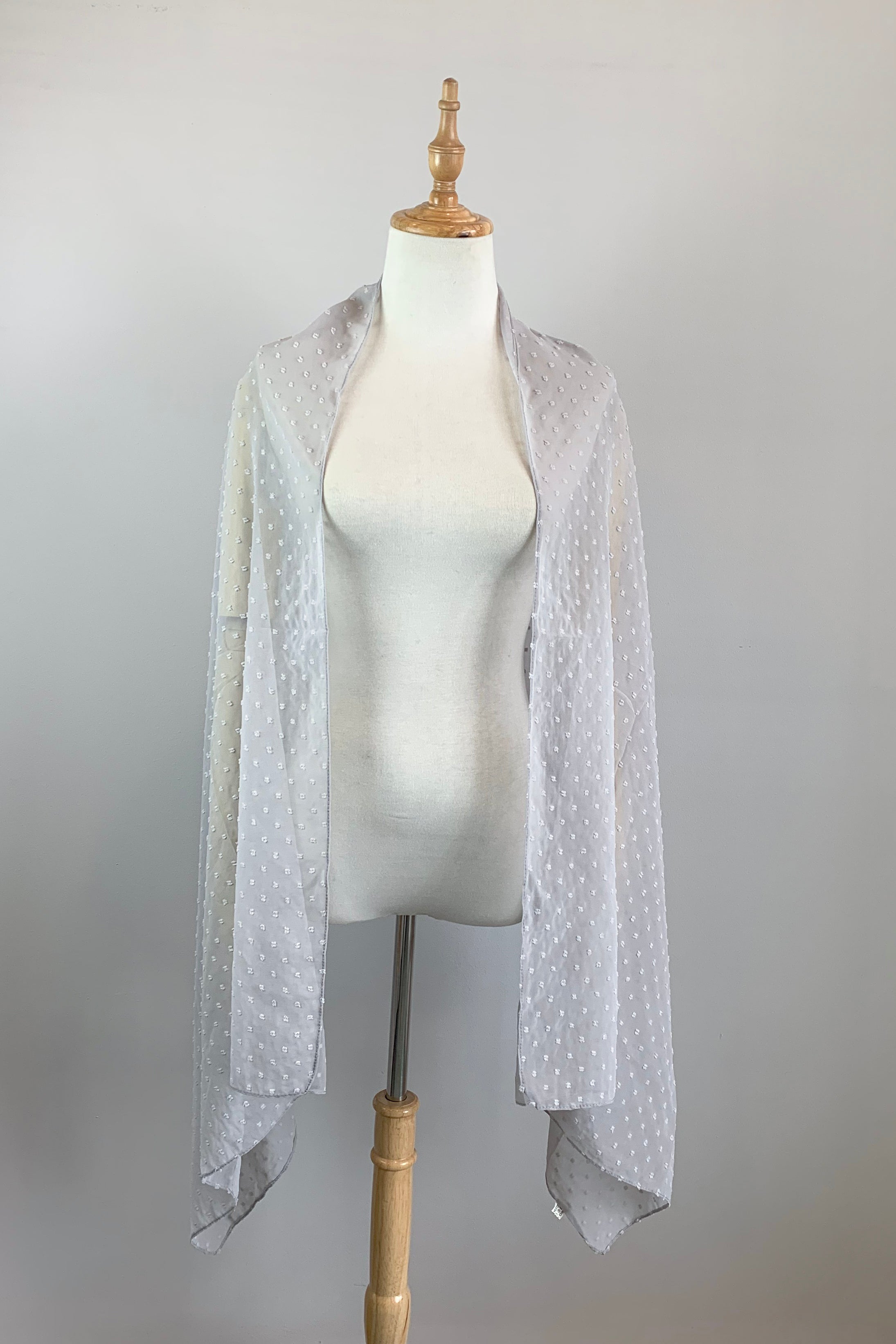 Light Gray Long Scarf Cover Up Shawl - Soft Warm Winter Wrap for Women (Lola GRY08) | Perfect for Cold Weather, Travel, and Fashion Accessories