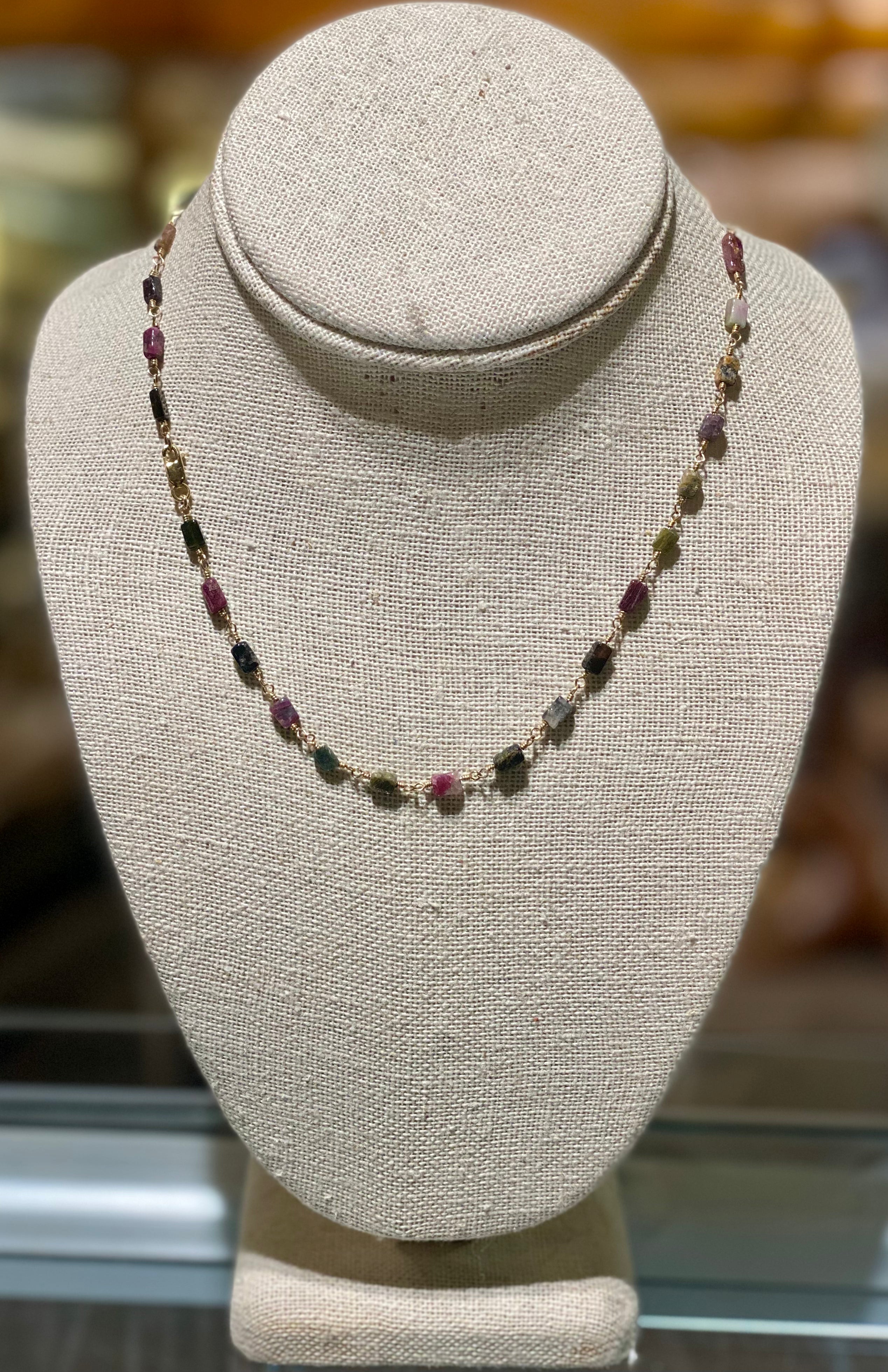 Natural Tourmaline Choker Necklace for Women - Elegant Healing Crystal Jewelry for Daily Wear & Special Occasions