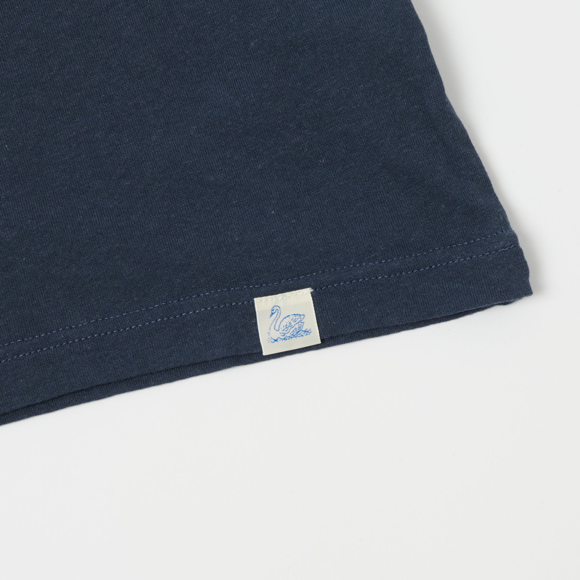 Merz b. Schwanen CT02VJ Premium Organic Cotton Crew Neck T-Shirt for Men - Classic Denim Blue - Casual Wear & Everyday Comfort