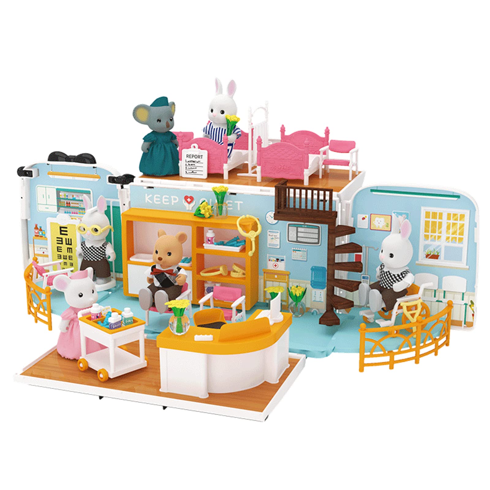**Best Dollhouse Playset for Kids - Pretend Play Doctor Kit with Hospital Accessories & Portable Ambulance Toy | Perfect Gift for 3-6 Year Old Boys & Girls | Great for Role Play, Birthday Parties & Early Learning**