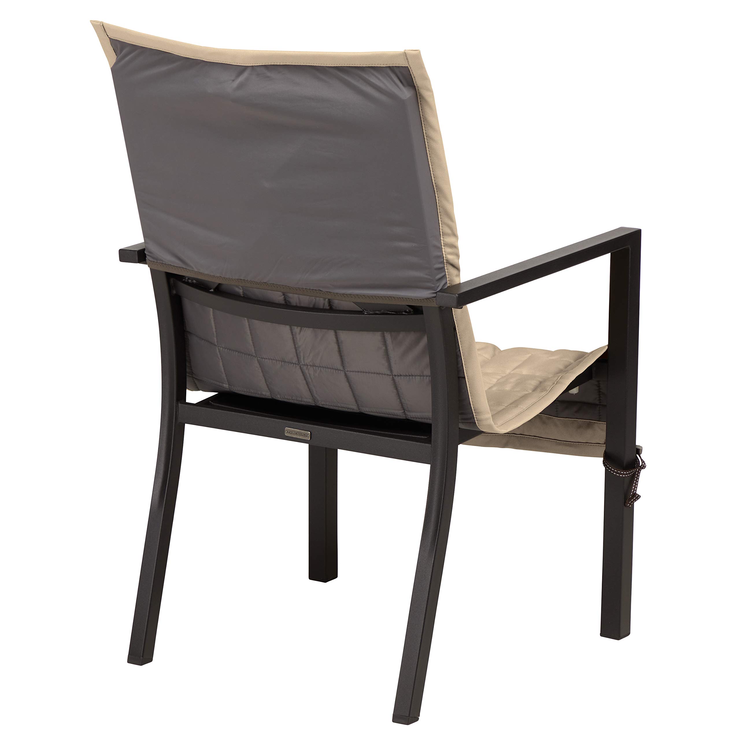 Classic Accessories Montlake 45 Inch Water-Resistant Patio Chair Slipcover, Antique Beige, Durable Outdoor Furniture Cover for All-Weather Protection, Perfect for Patio, Deck, and Garden Use