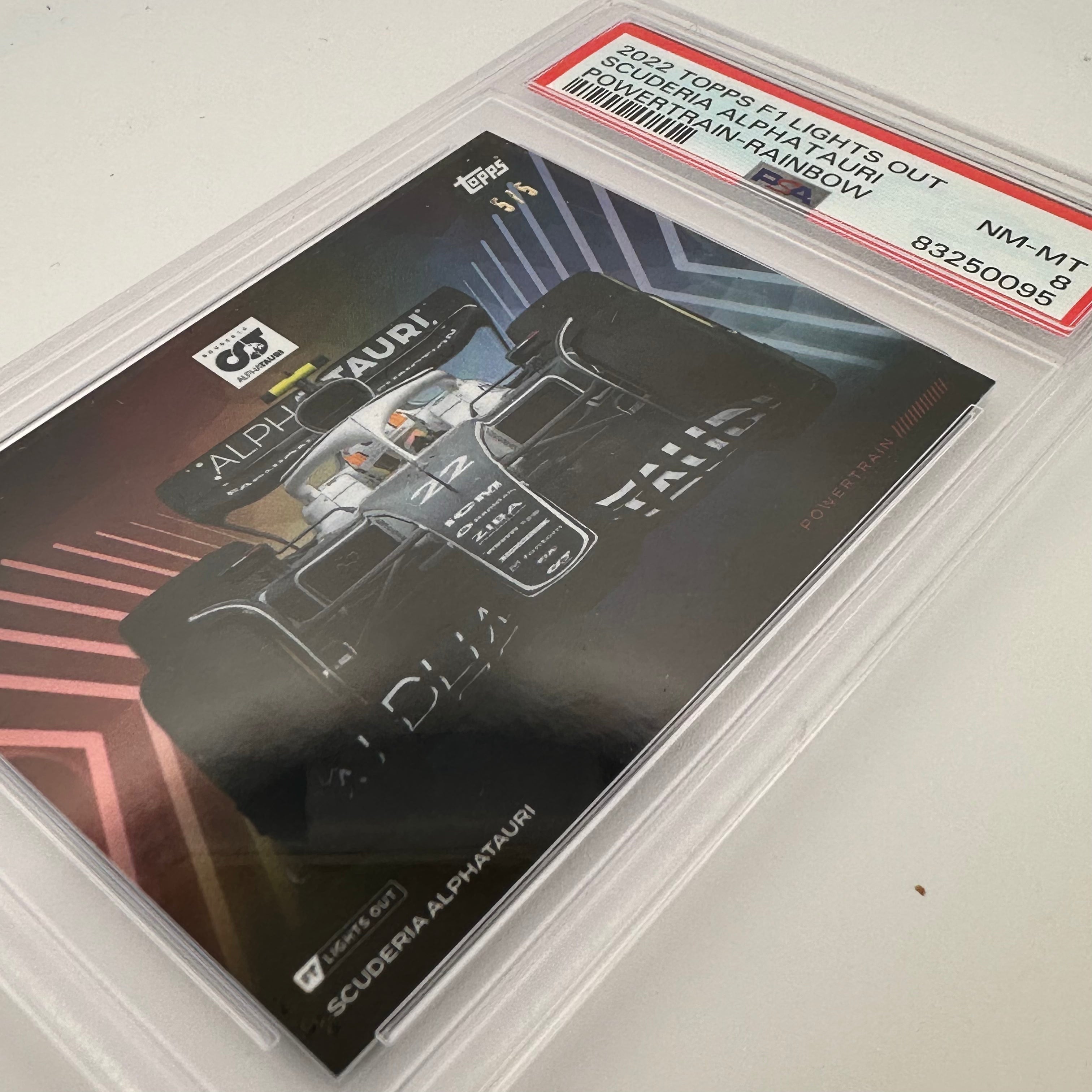 PSA 8 Graded Scuderia Alphatauri Powertrain Rainbow 5/5 - Rare F1 Racing Collectible for Display & Investment