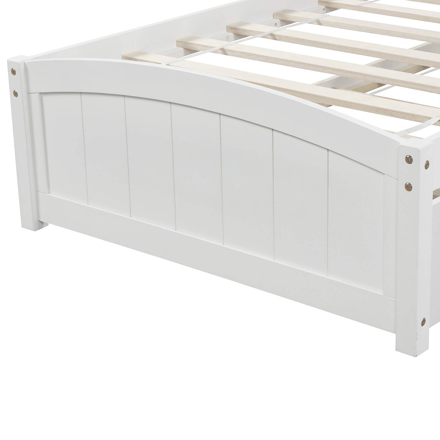 Harper & Bright Designs Twin Bed Frame - White Wood Platform Bed with 2 Drawers, Headboard & Footboard, Wood Slat Support | Perfect for Kids Rooms, Guest Bedrooms & Small Spaces