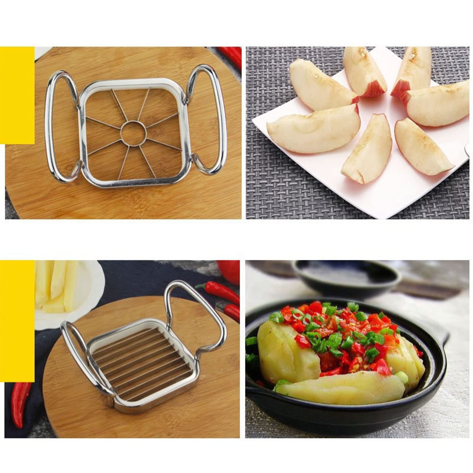 5-in-1 French Fry Cutter & Vegetable Slicer - Perfect for Potatoes, Pears, Onions | Multi-Purpose Kitchen Tool for Healthy Snacks, Meal Prep & Party Platters
