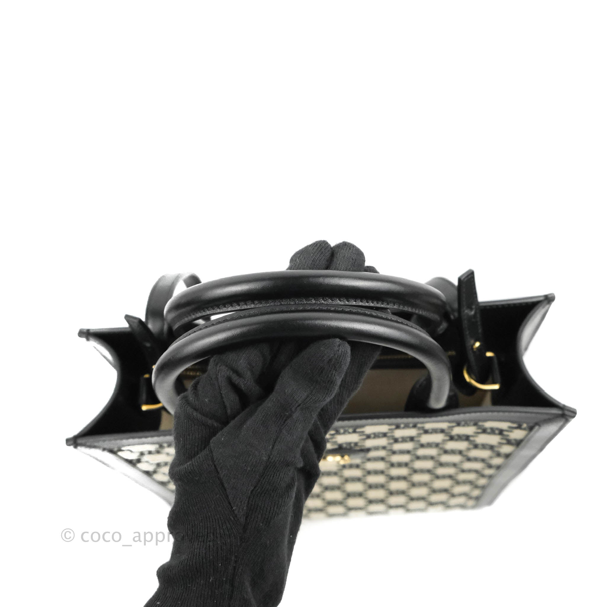 Celine Small Cabas Vertical Tote Bag with Triomphe Embroidery in Black Textile - Perfect for Work, Travel & Everyday Luxury Fashion Accessory