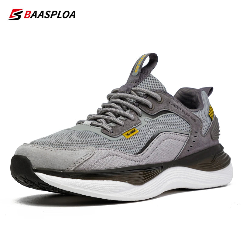 Baasploa Men's Lightweight Breathable Running Shoes - Non-Slip Spring Outdoor Sports Sneakers for Jogging, Gym & Daily Wear