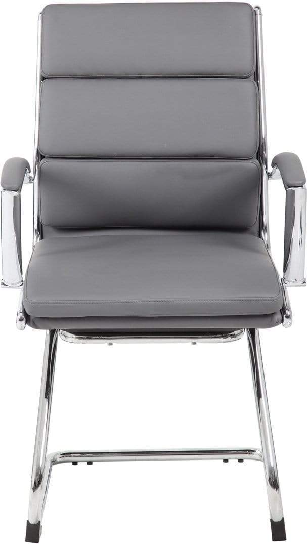 Premium Executive Guest Chair - CaressoftPlus Ergonomic Office Chair with Metal Chrome Finish [B9479 BK] for Home Office, Conference Room & Reception Area