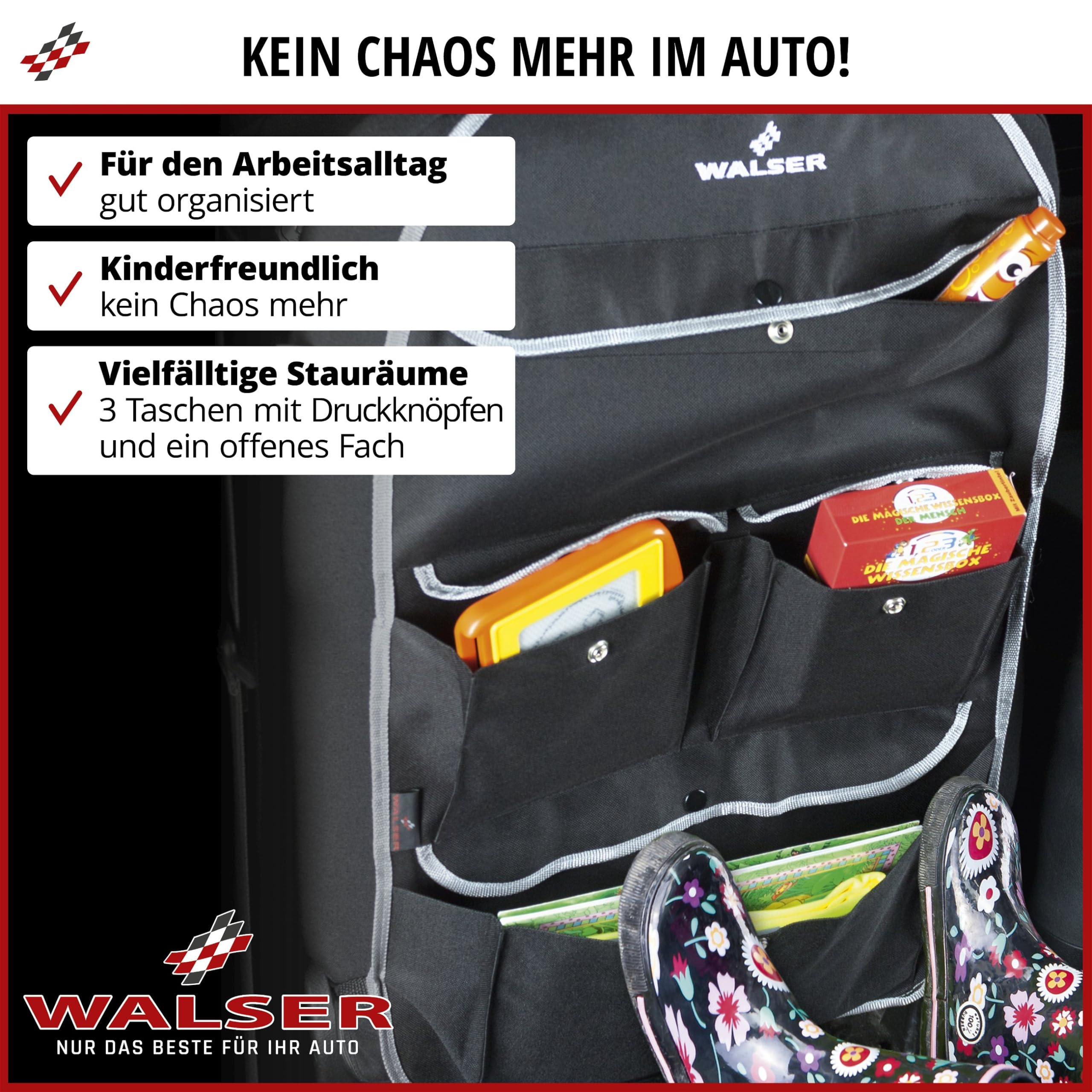 30032 Lucky Tom Car Seat Back Organizer - Multi-Pocket Business Bag & Storage Organizer for Office, Travel, and Road Trips
