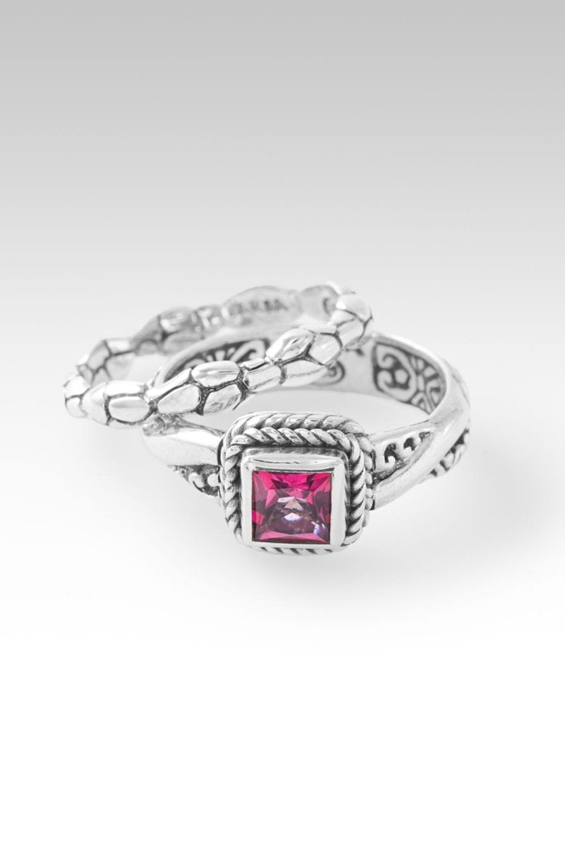Forever Intertwined Ring Set of 2 - Mystic Quartz Wedding Bands for Couples - Perfect for Anniversaries, Engagements & Romantic Gifts